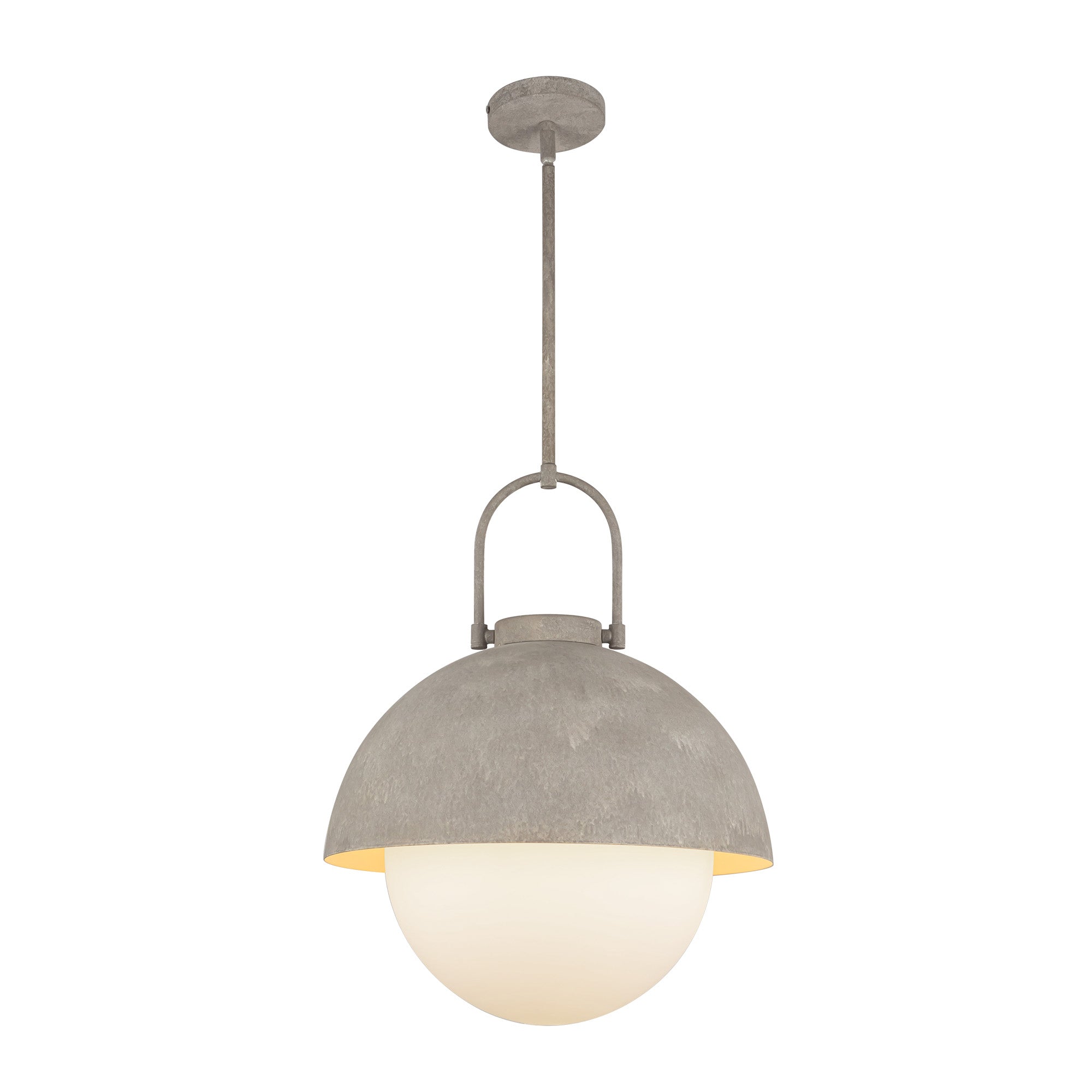 Harper 16-in Steel Shade/Opal Matte Glass 1 Light Pendant