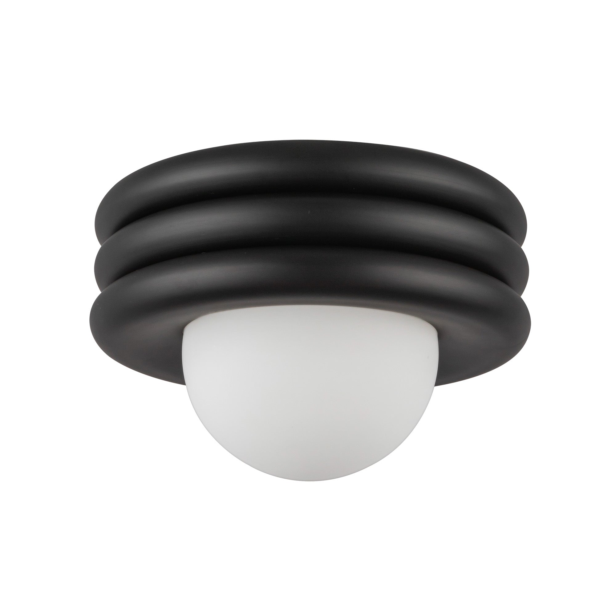 Harvey 12-in Matte Black Socket Semi-Flush Mount