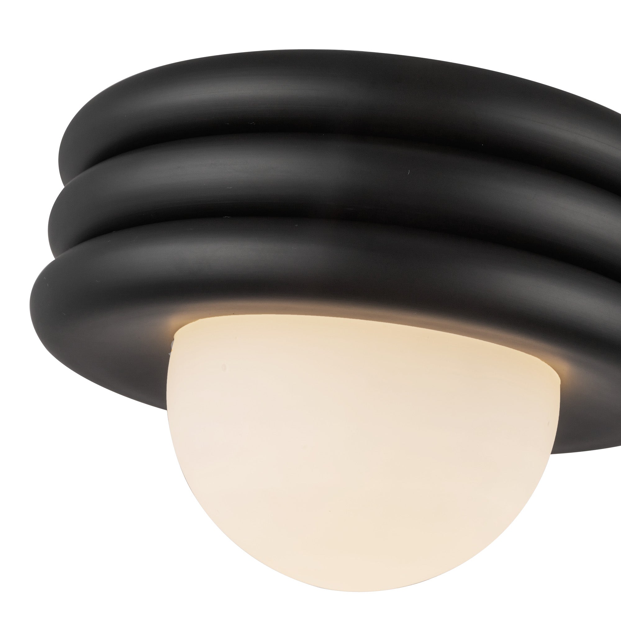 Harvey 12-in Matte Black Socket Semi-Flush Mount