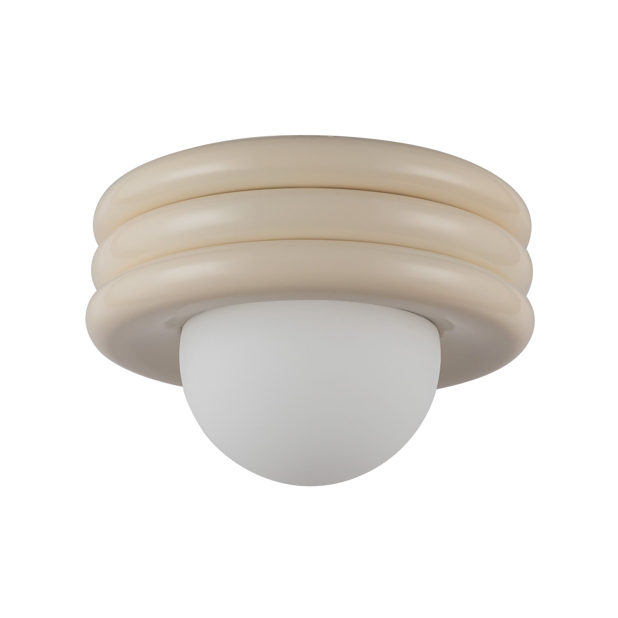 Harvey 12-in Pearl White Socket Semi-Flush Mount