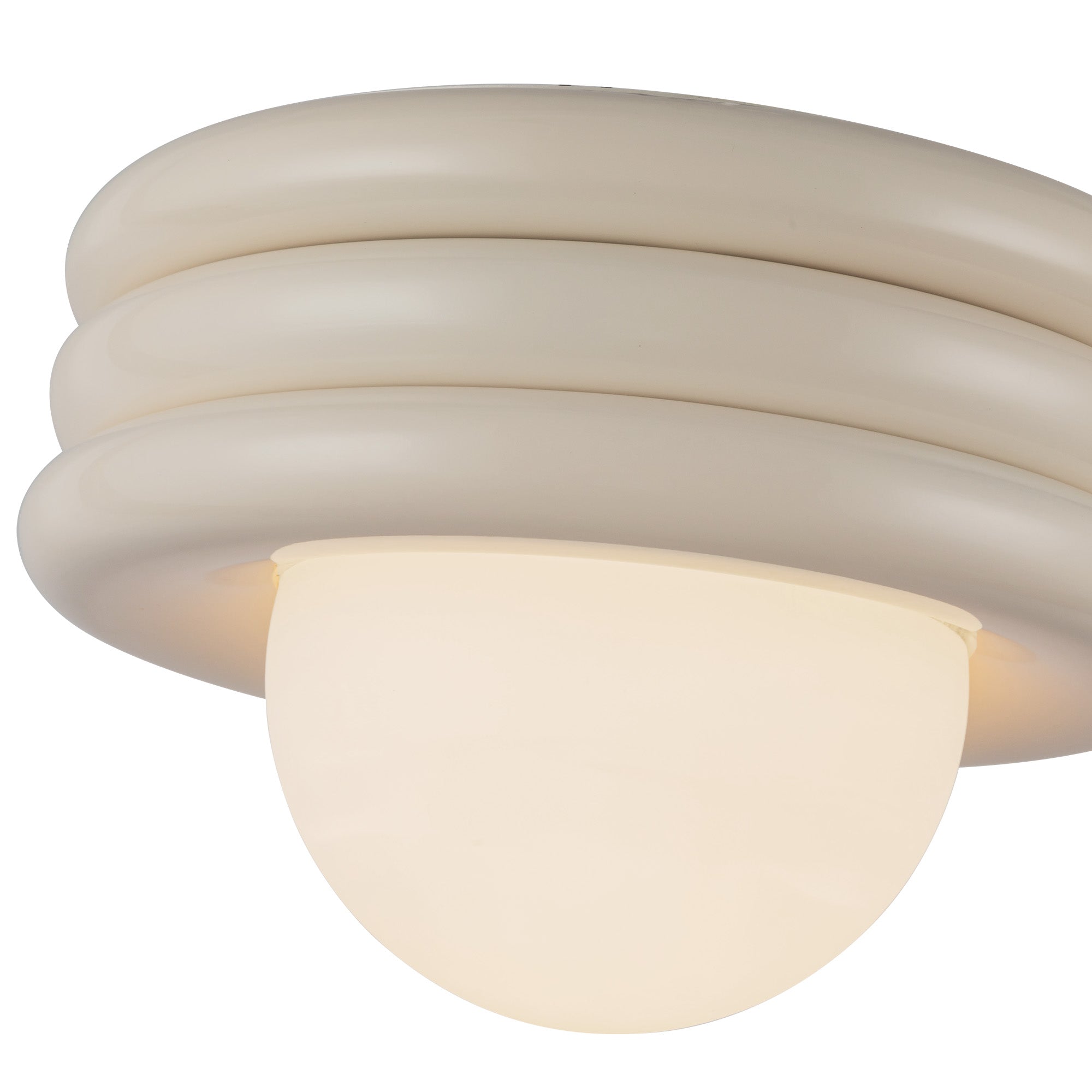 Harvey 12-in Pearl White Socket Semi-Flush Mount