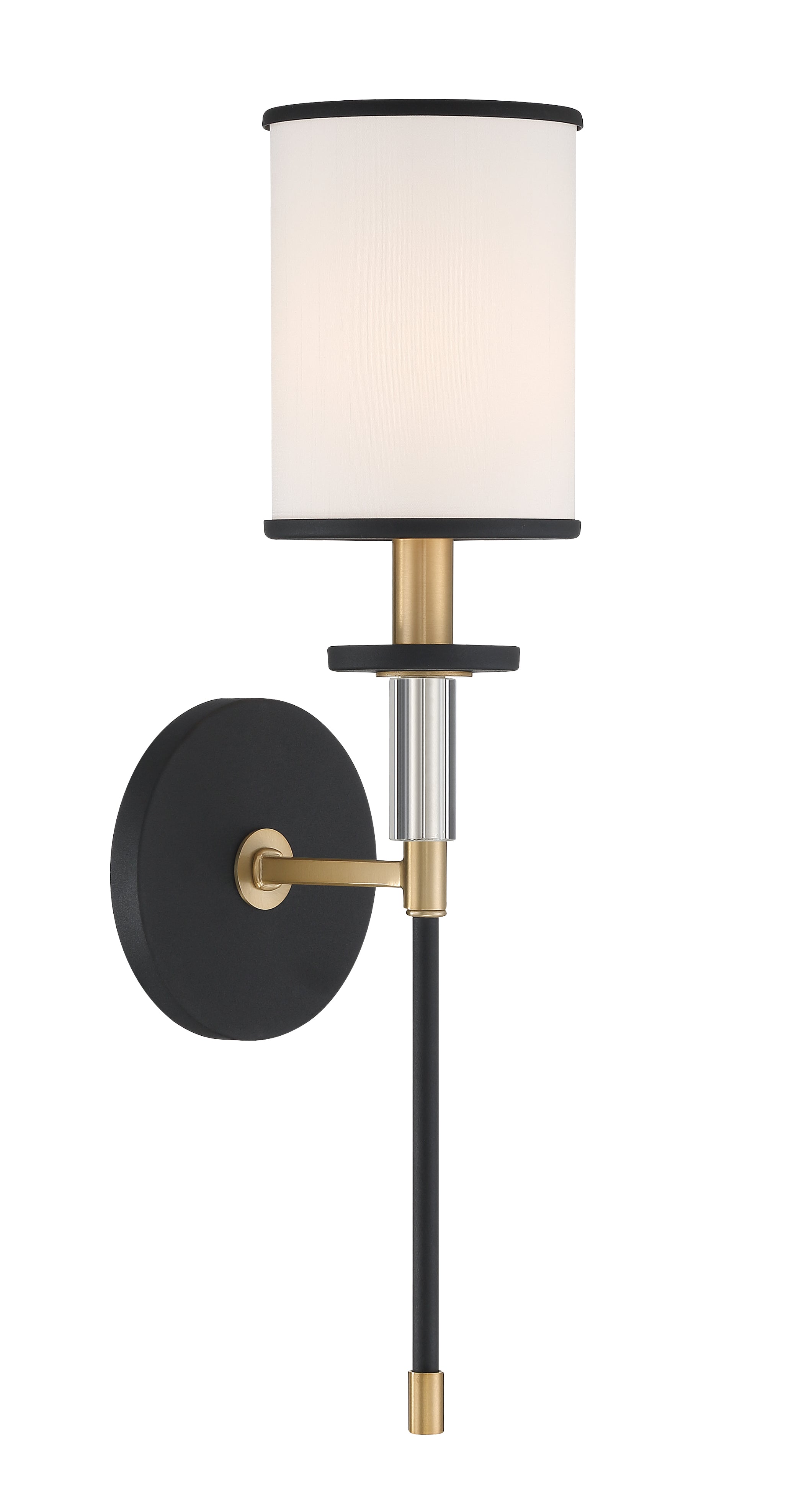 Crystorama Hatfield HAT-471-BF-VG – 5 Inch – 1 Light – Sconce – Black Forged + Vibrant Gold – Damp Rated