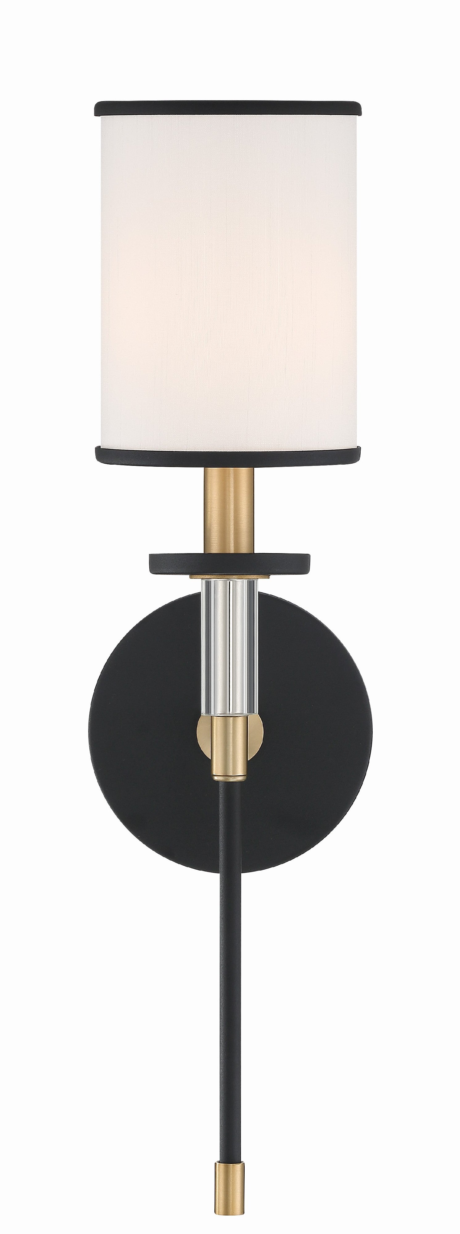 Crystorama Hatfield HAT-471-BF-VG – 5 Inch – 1 Light – Sconce – Black Forged + Vibrant Gold – Damp Rated
