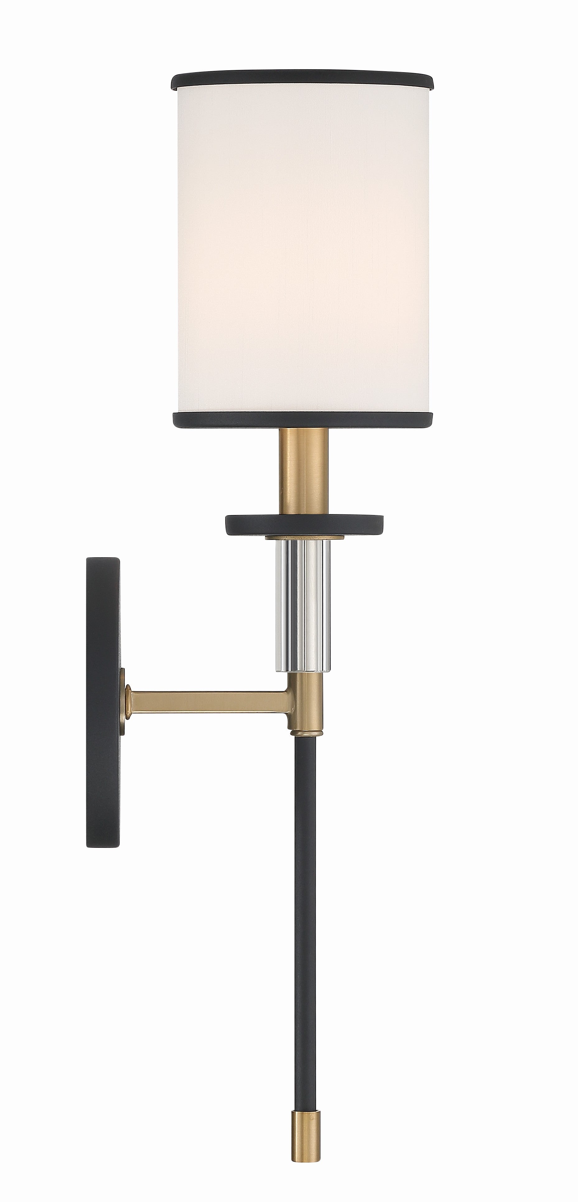 Crystorama Hatfield HAT-471-BF-VG – 5 Inch – 1 Light – Sconce – Black Forged + Vibrant Gold – Damp Rated