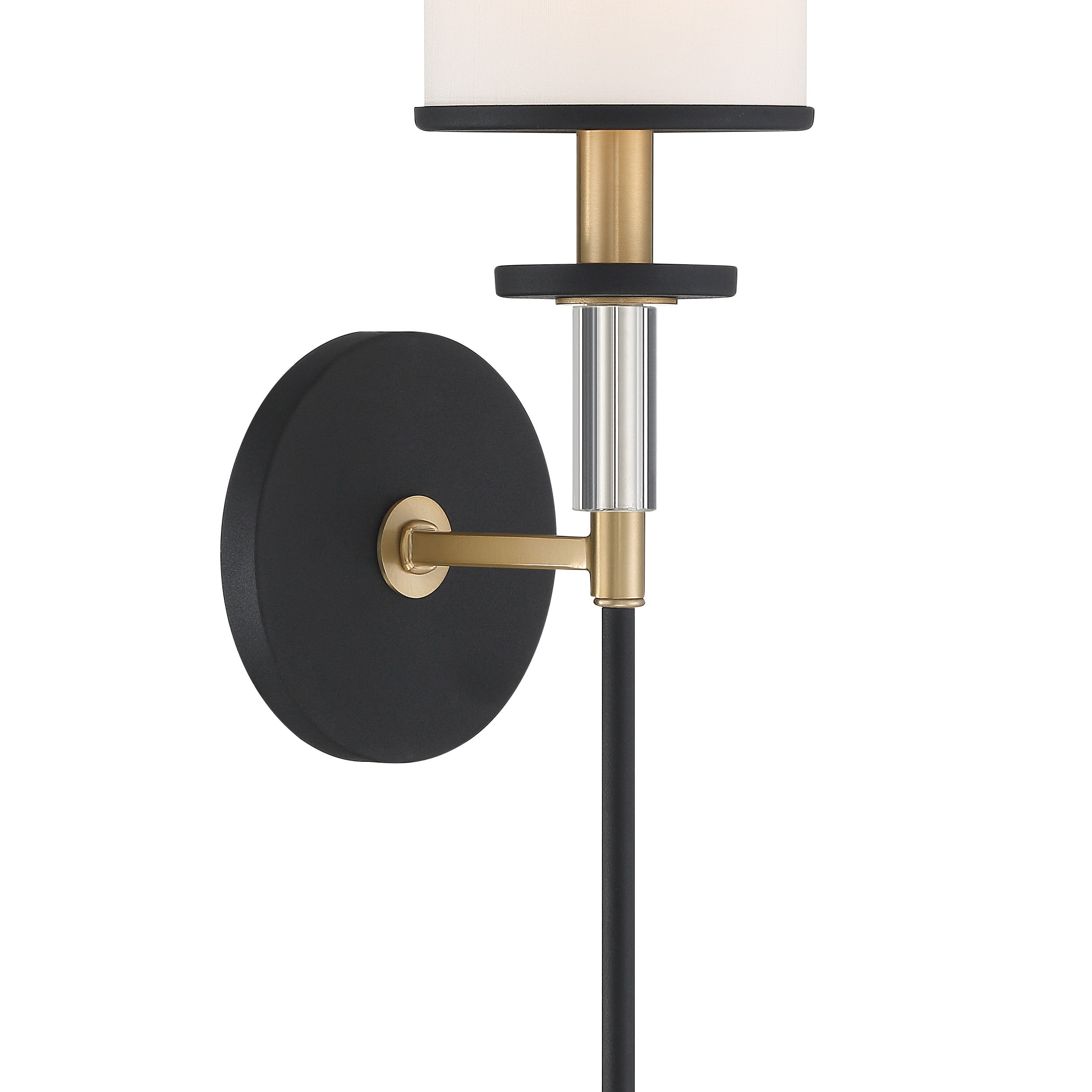 Crystorama Hatfield HAT-471-BF-VG – 5 Inch – 1 Light – Sconce – Black Forged + Vibrant Gold – Damp Rated