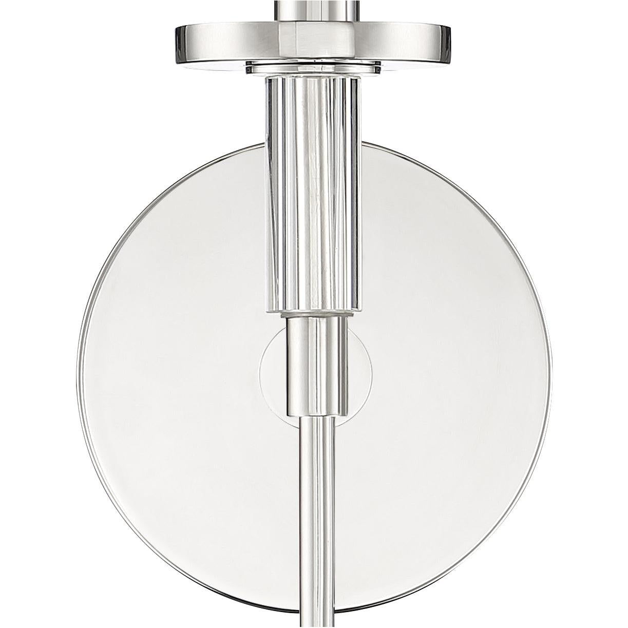 Crystorama Hatfield HAT-471-PN – 5 Inch – 1 Light – Sconce – Polished Nickel – Damp Rated