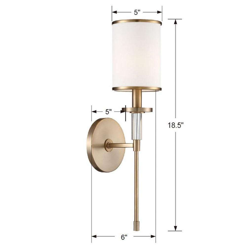 Crystorama Hatfield HAT-471-VG – 5 Inch – 1 Light – Sconce – Vibrant Gold – Damp Rated