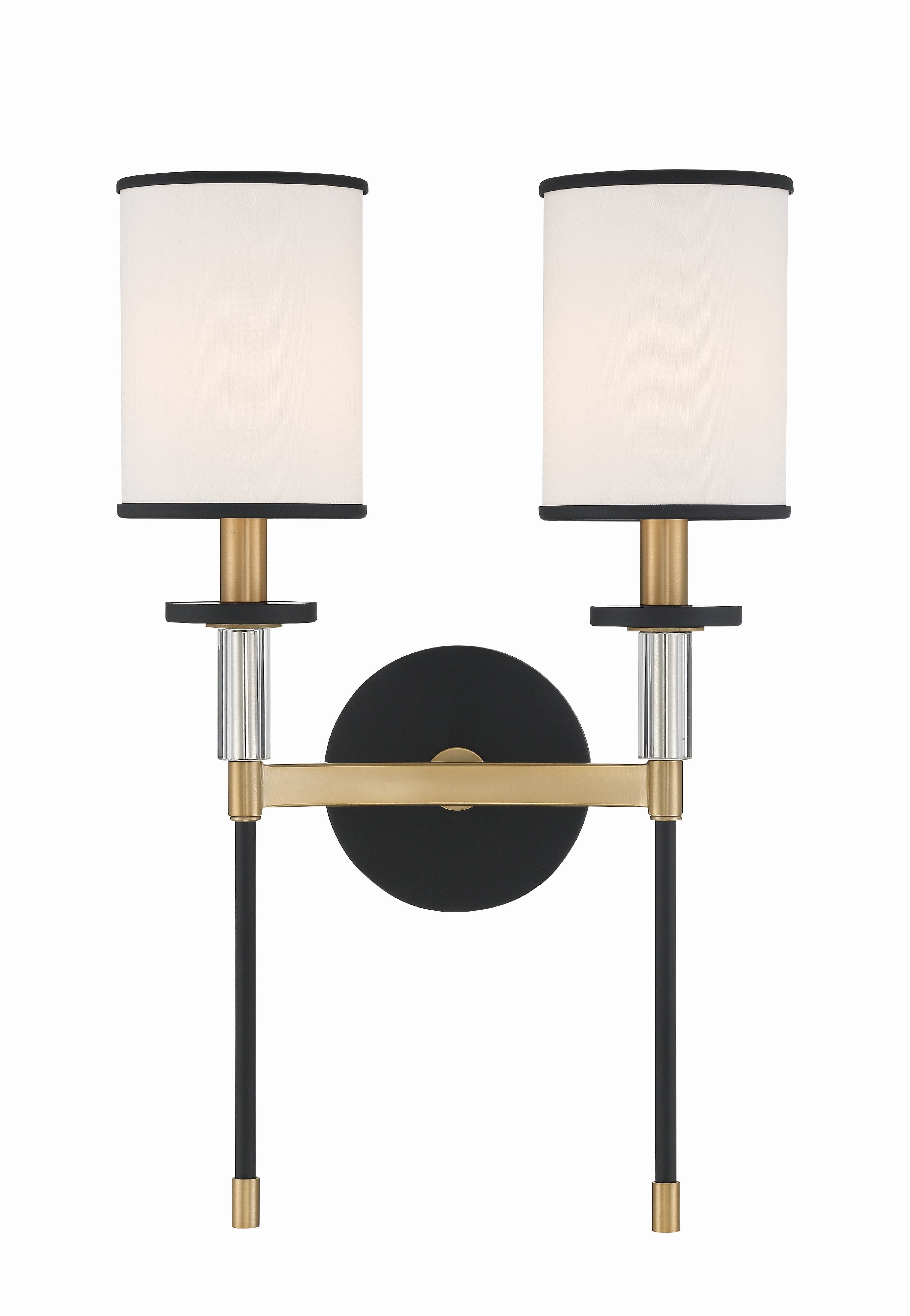 Crystorama Hatfield HAT-472-BF-VG – 12 Inch – 2 Light – Sconce – Black Forged + Vibrant Gold – Damp Rated