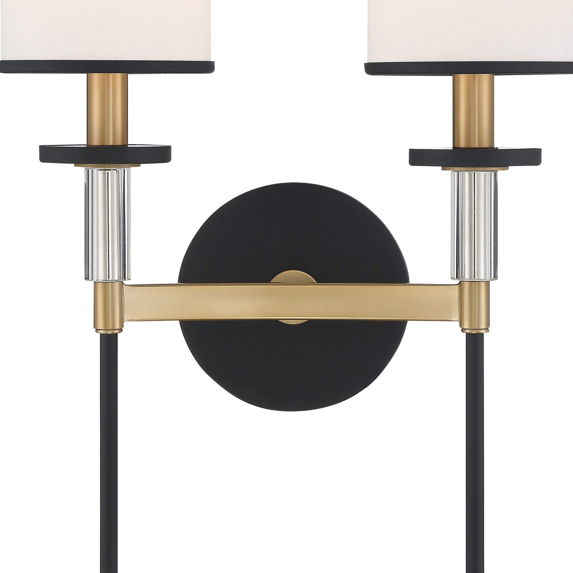 Crystorama Hatfield HAT-472-BF-VG – 12 Inch – 2 Light – Sconce – Black Forged + Vibrant Gold – Damp Rated