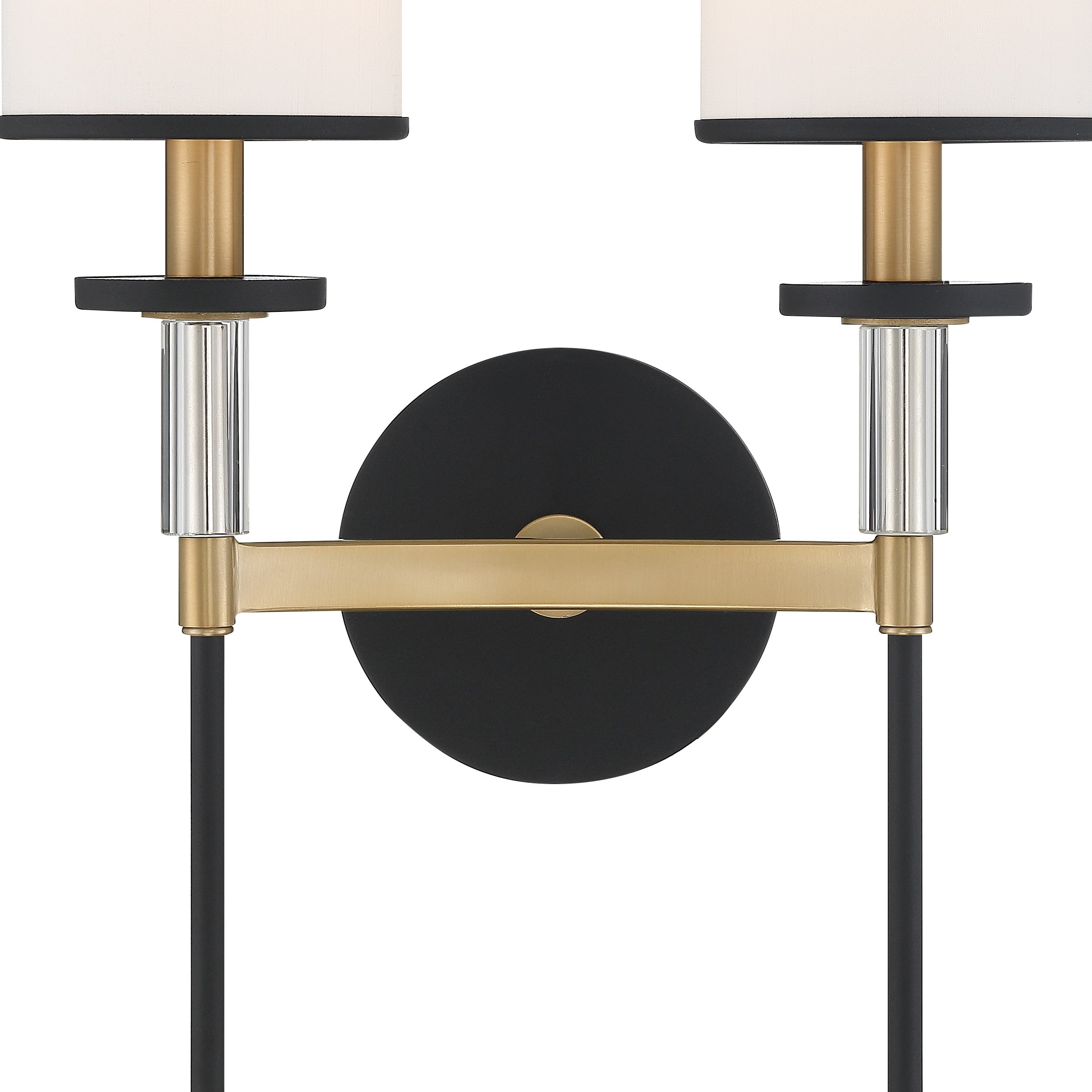 Crystorama Hatfield HAT-472-BF-VG – 12 Inch – 2 Light – Sconce – Black Forged + Vibrant Gold – Damp Rated