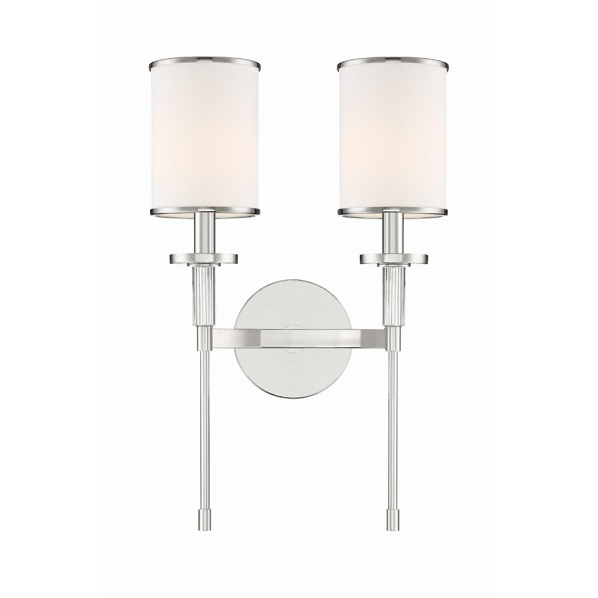 Crystorama Hatfield HAT-472-PN – 12 Inch – 2 Light – Sconce – Polished Nickel – Damp Rated