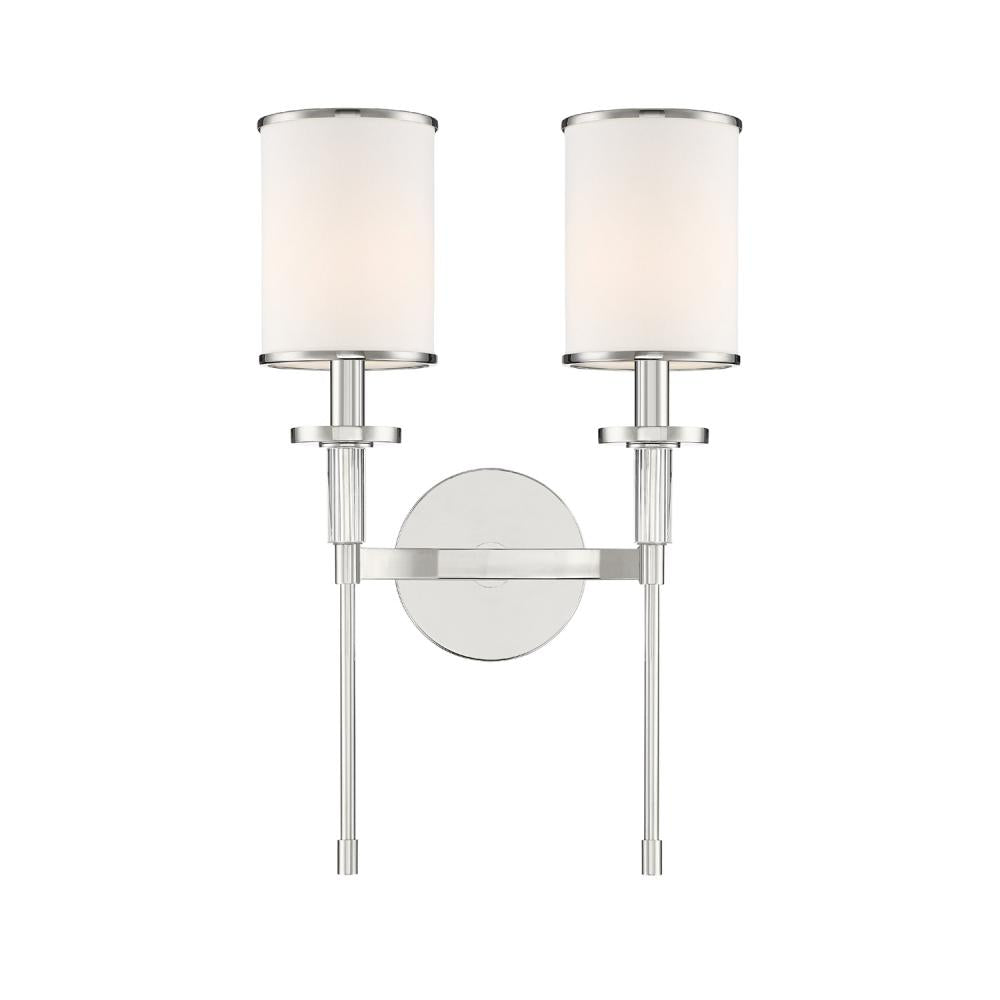 Hatfield 2 Light Polished Nickel Sconce