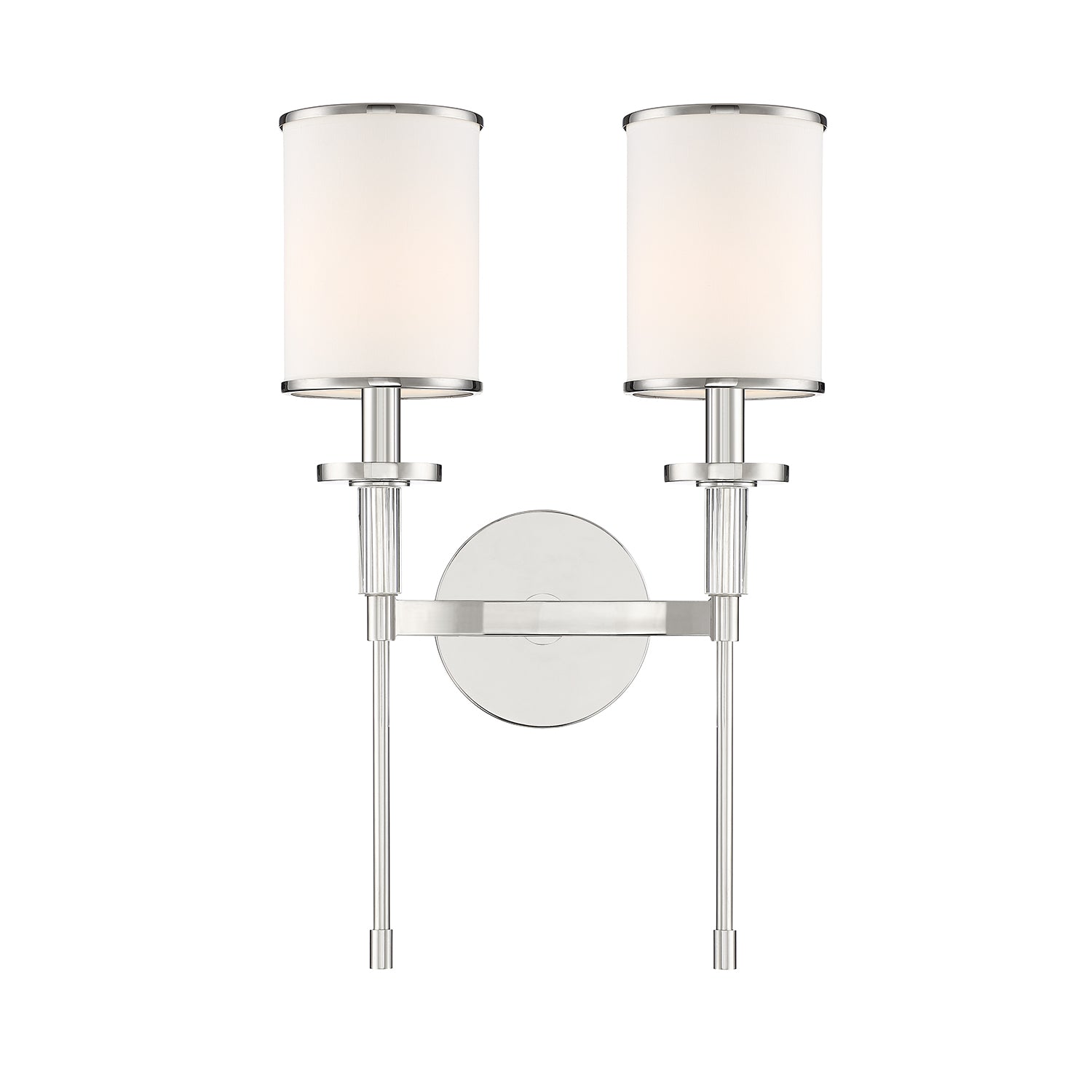 Crystorama Hatfield HAT-472-PN – 12 Inch – 2 Light – Sconce – Polished Nickel – Damp Rated