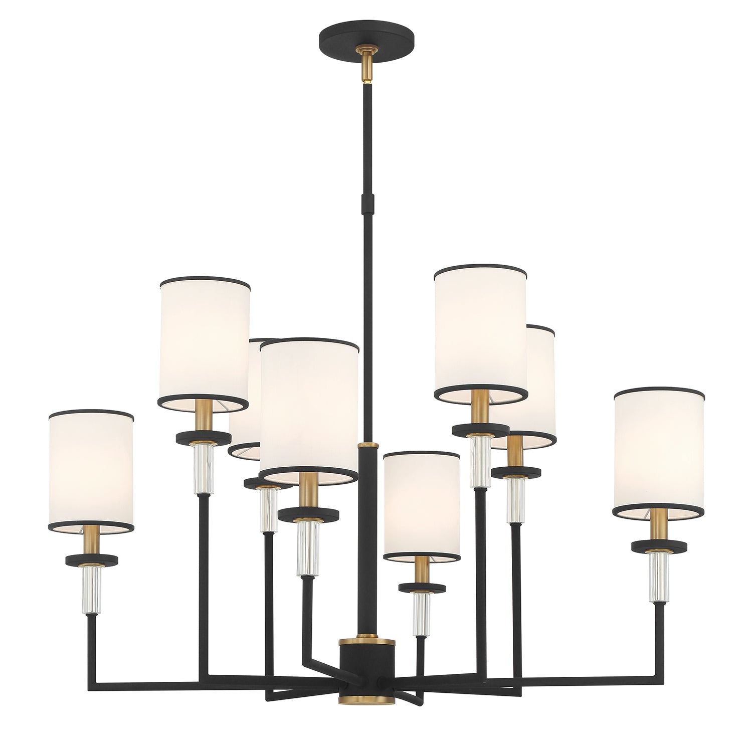 Hatfield 8 Light Black Forged + Vibrant Gold Chandelier