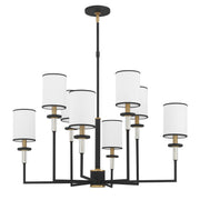 Crystorama Hatfield HAT-478-BF-VG – 33.25 Inch – 8 Light – Chandelier – Black Forged + Vibrant Gold – Dry Rated