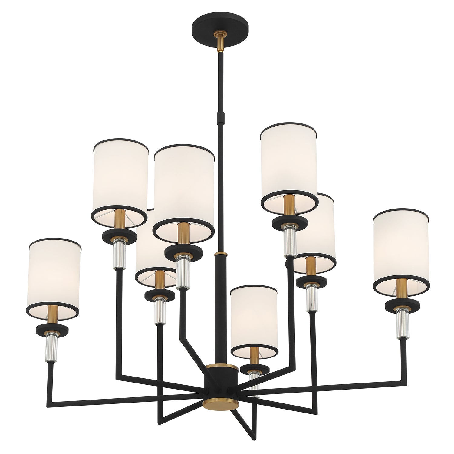 Crystorama Hatfield HAT-478-BF-VG – 33.25 Inch – 8 Light – Chandelier – Black Forged + Vibrant Gold – Dry Rated