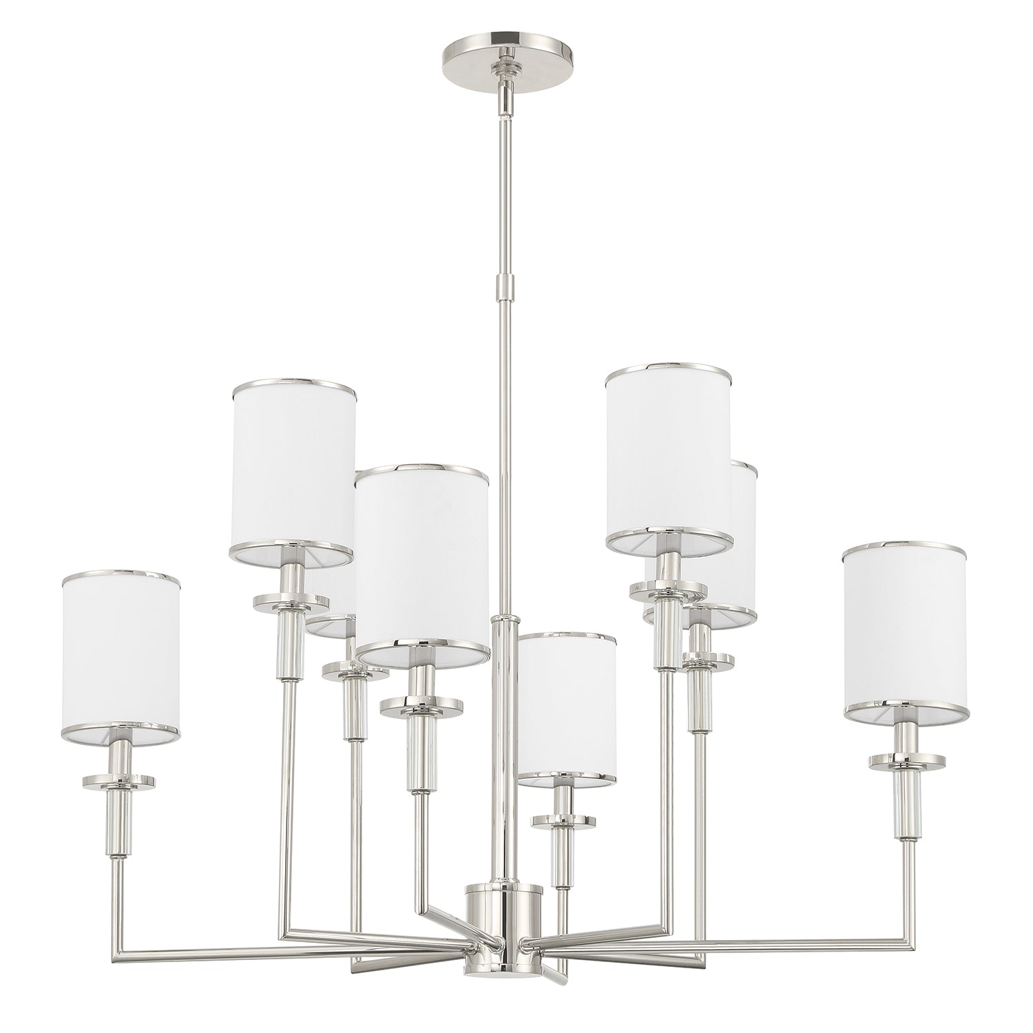 Crystorama Hatfield HAT-478-PN – 33.25 Inch – 8 Light – Chandelier – Polished Nickel – Dry Rated