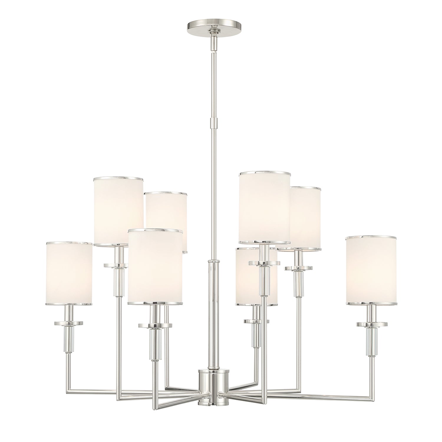 Crystorama Hatfield HAT-478-PN – 33.25 Inch – 8 Light – Chandelier – Polished Nickel – Dry Rated