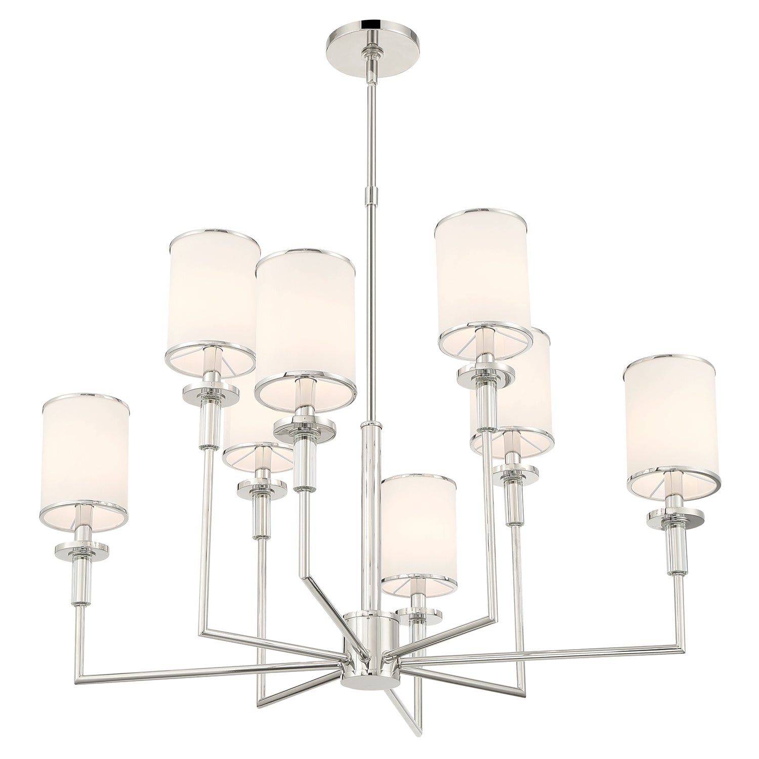 Crystorama Hatfield HAT-478-PN – 33.25 Inch – 8 Light – Chandelier – Polished Nickel – Dry Rated