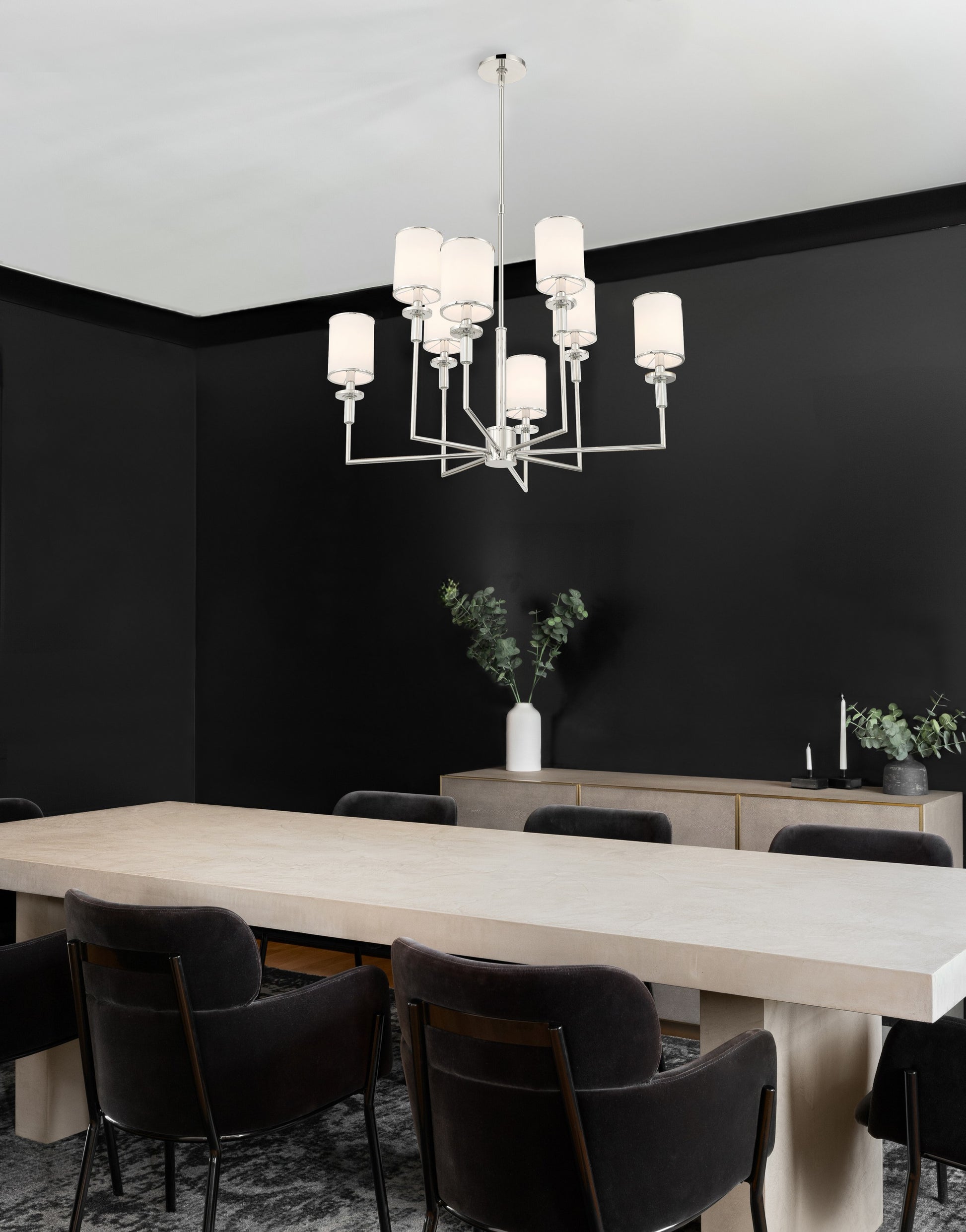 Crystorama Hatfield HAT-478-PN – 33.25 Inch – 8 Light – Chandelier – Polished Nickel – Dry Rated