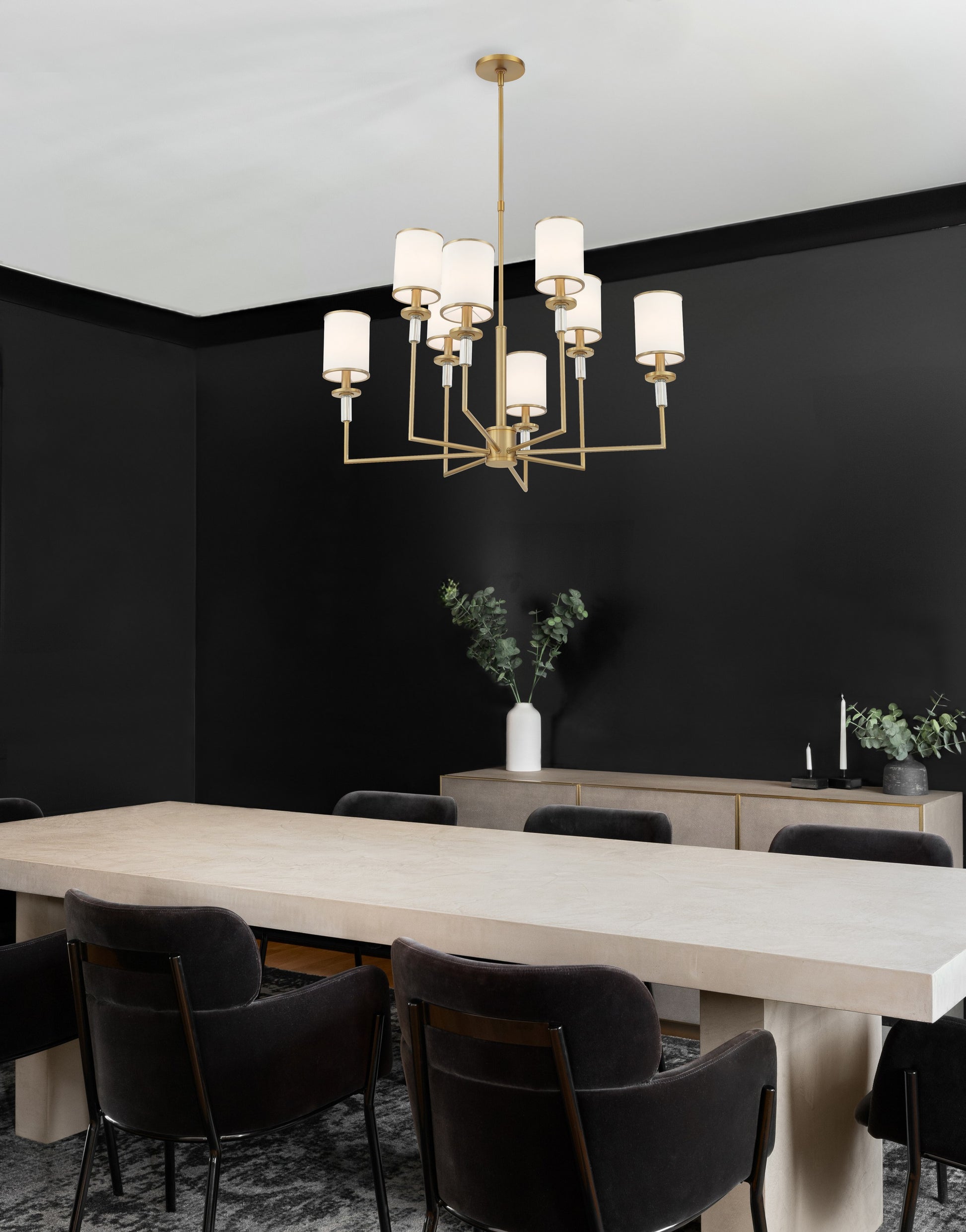 Crystorama Hatfield HAT-478-VG – 33.25 Inch – 8 Light – Chandelier – Vibrant Gold – Dry Rated