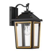 Crystorama Hawkins HAW-601-MK-TG – 7.25 Inch – 1 Light – Outdoor – Matte Black + Textured Gold – Wet Rated
