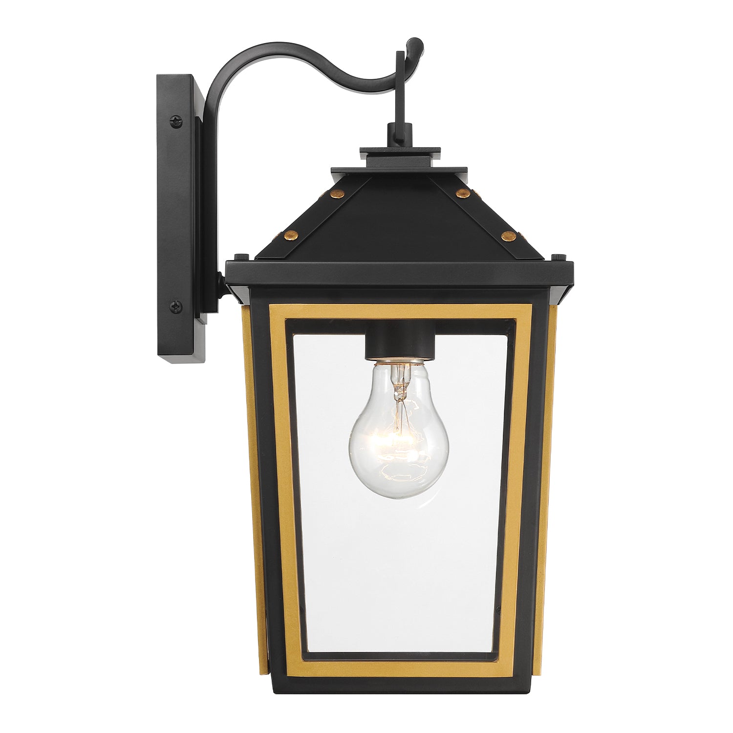 Crystorama Hawkins HAW-601-MK-TG – 7.25 Inch – 1 Light – Outdoor – Matte Black + Textured Gold – Wet Rated
