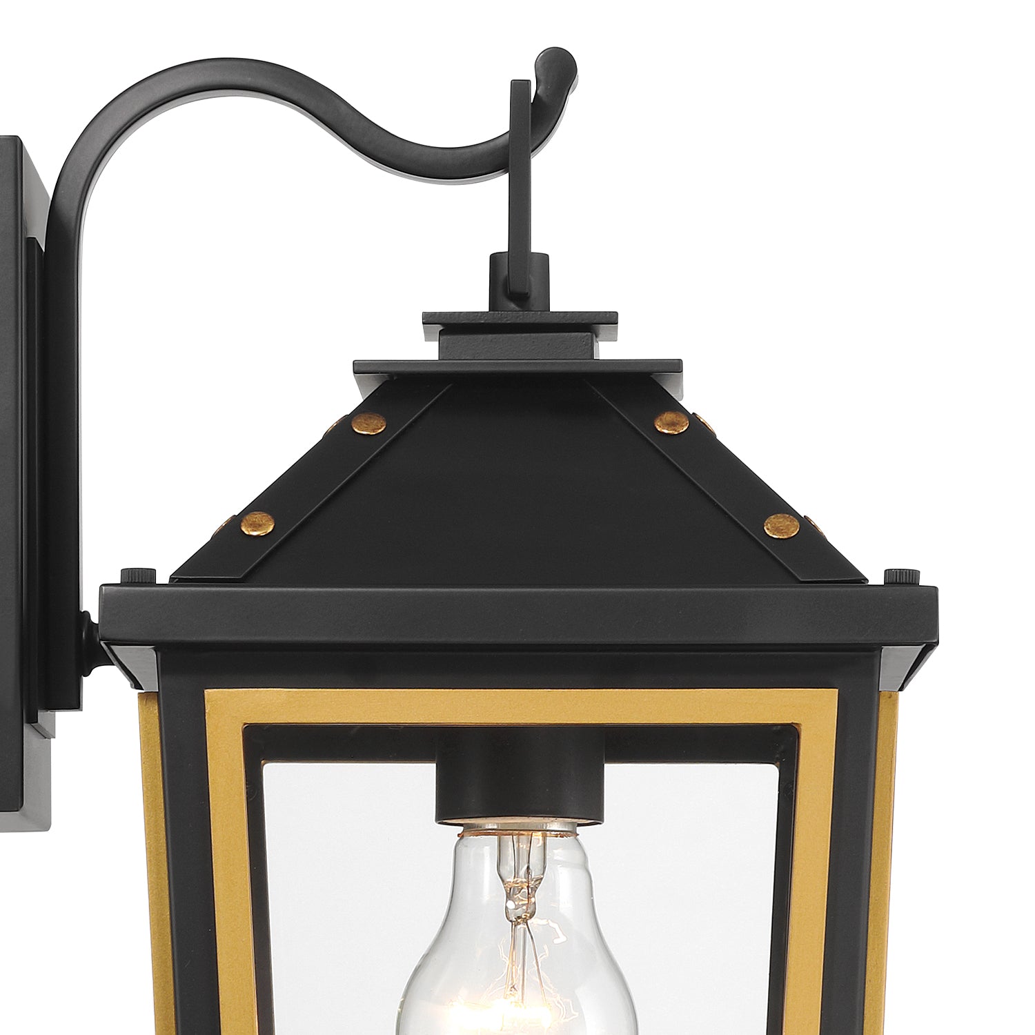 Crystorama Hawkins HAW-601-MK-TG – 7.25 Inch – 1 Light – Outdoor – Matte Black + Textured Gold – Wet Rated