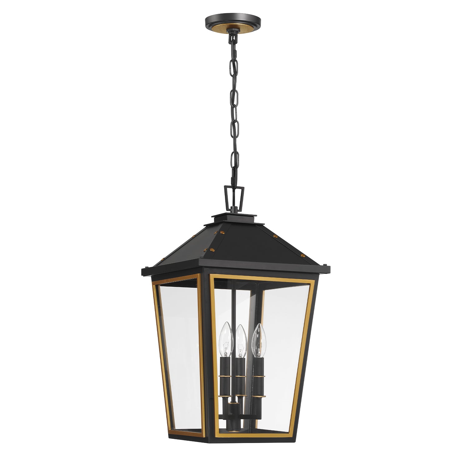 Crystorama Hawkins HAW-605-MK-TG – 12 Inch – 4 Light – Outdoor – Matte Black + Textured Gold – Wet Rated