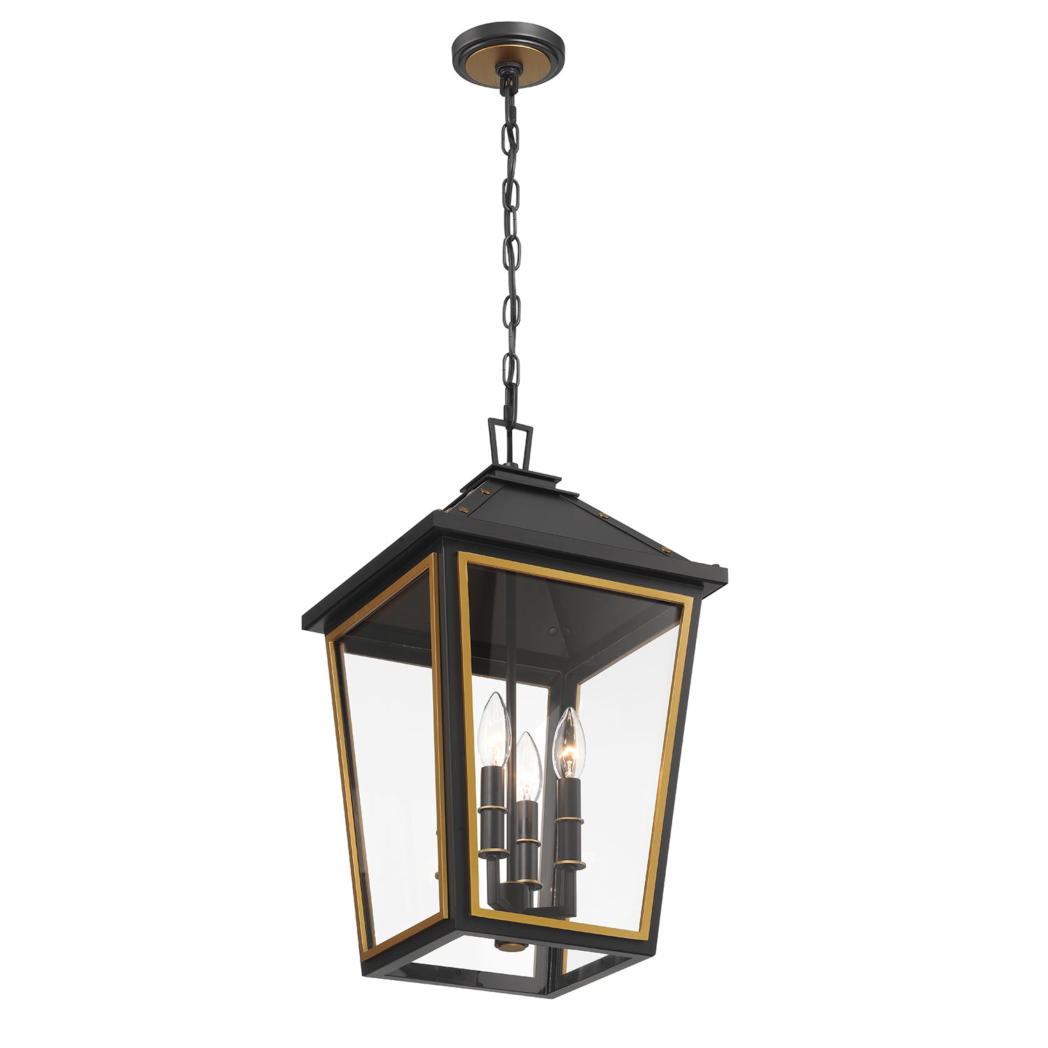 Crystorama Hawkins HAW-605-MK-TG – 12 Inch – 4 Light – Outdoor – Matte Black + Textured Gold – Wet Rated