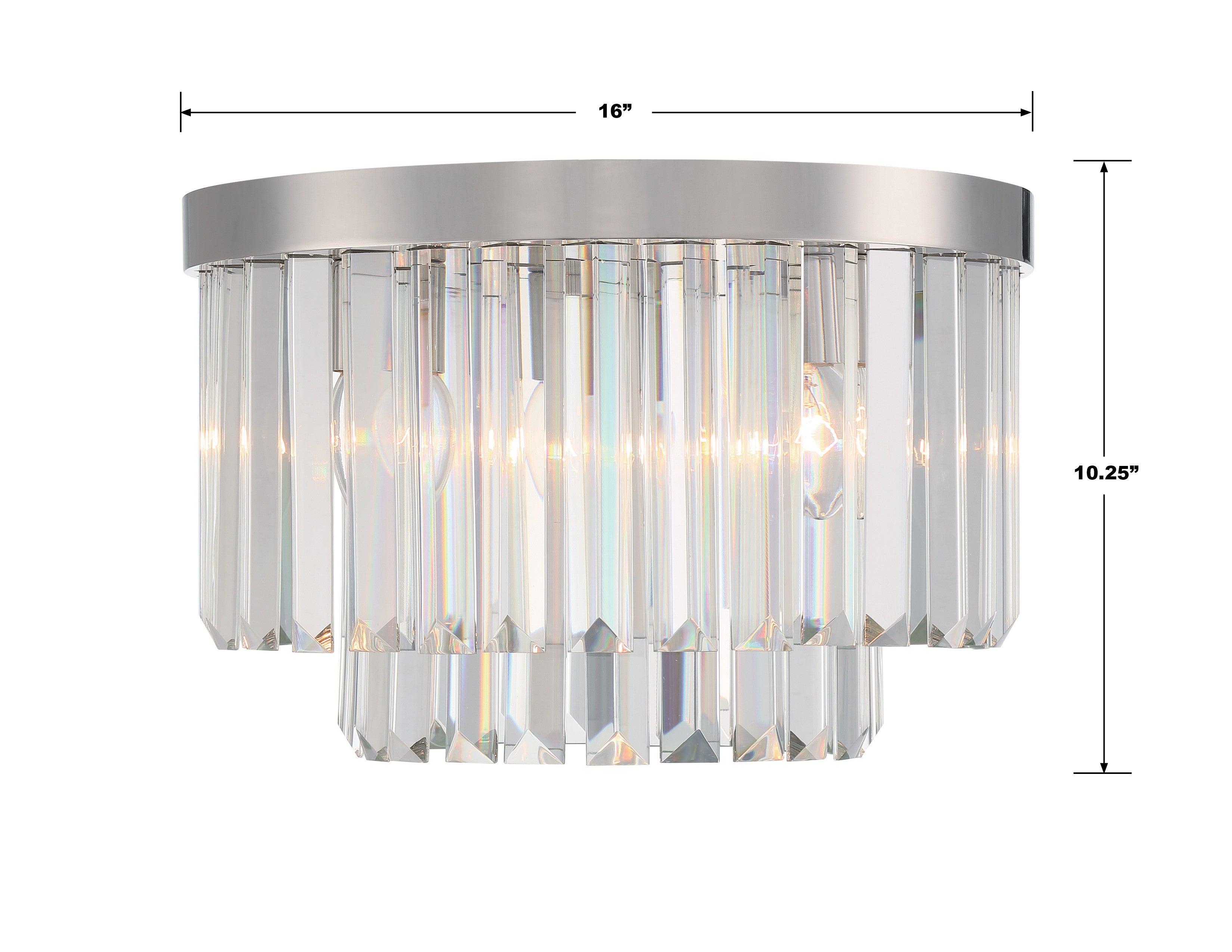 Crystorama Hayes HAY-1400-PN – 16 Inch – 4 Light – Semi Flush Mount Light – Polished Nickel – Dry Rated