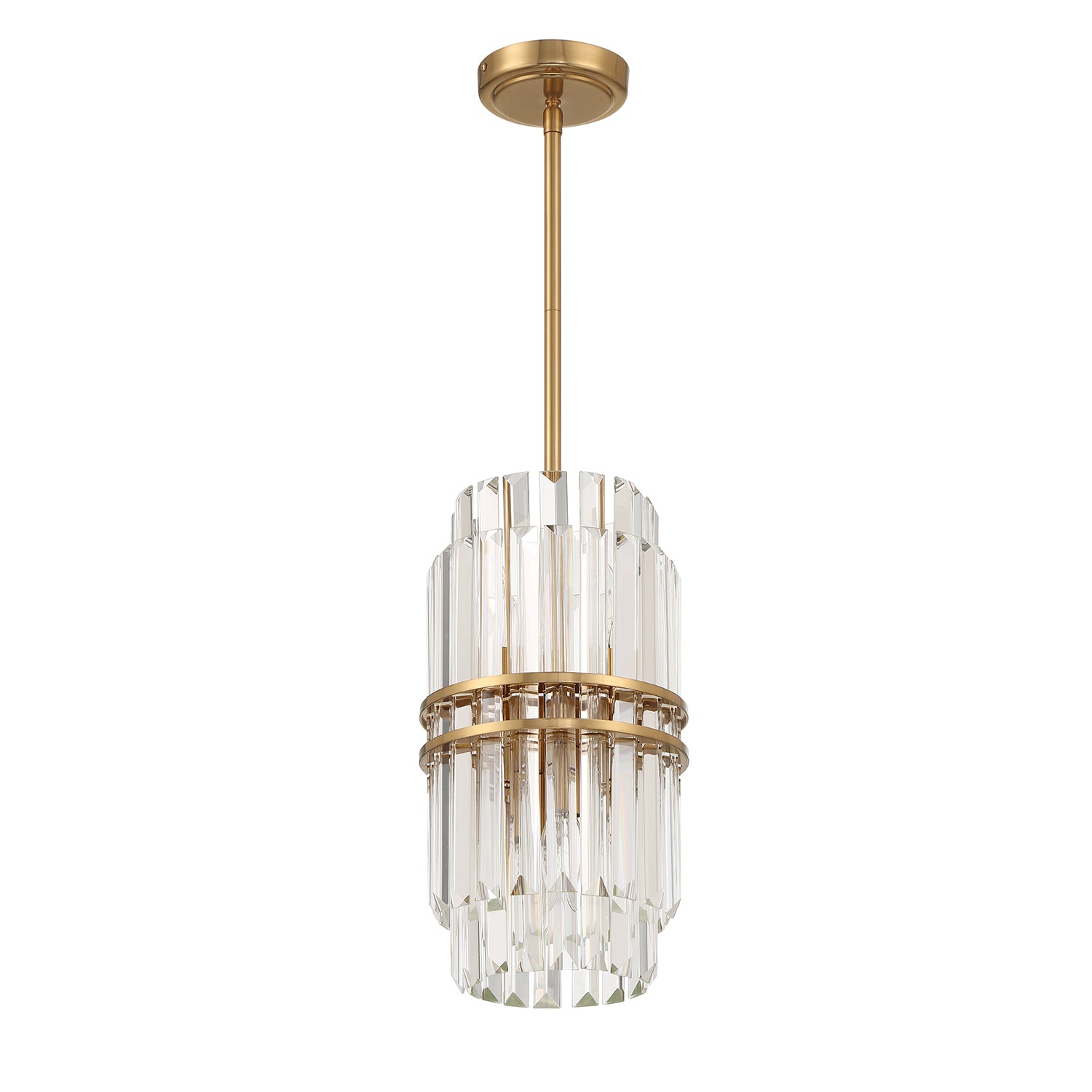 Crystorama Hayes HAY-1401-AG – 8 Inch – 4 Light – Pendant Light – Aged Brass – Dry Rated