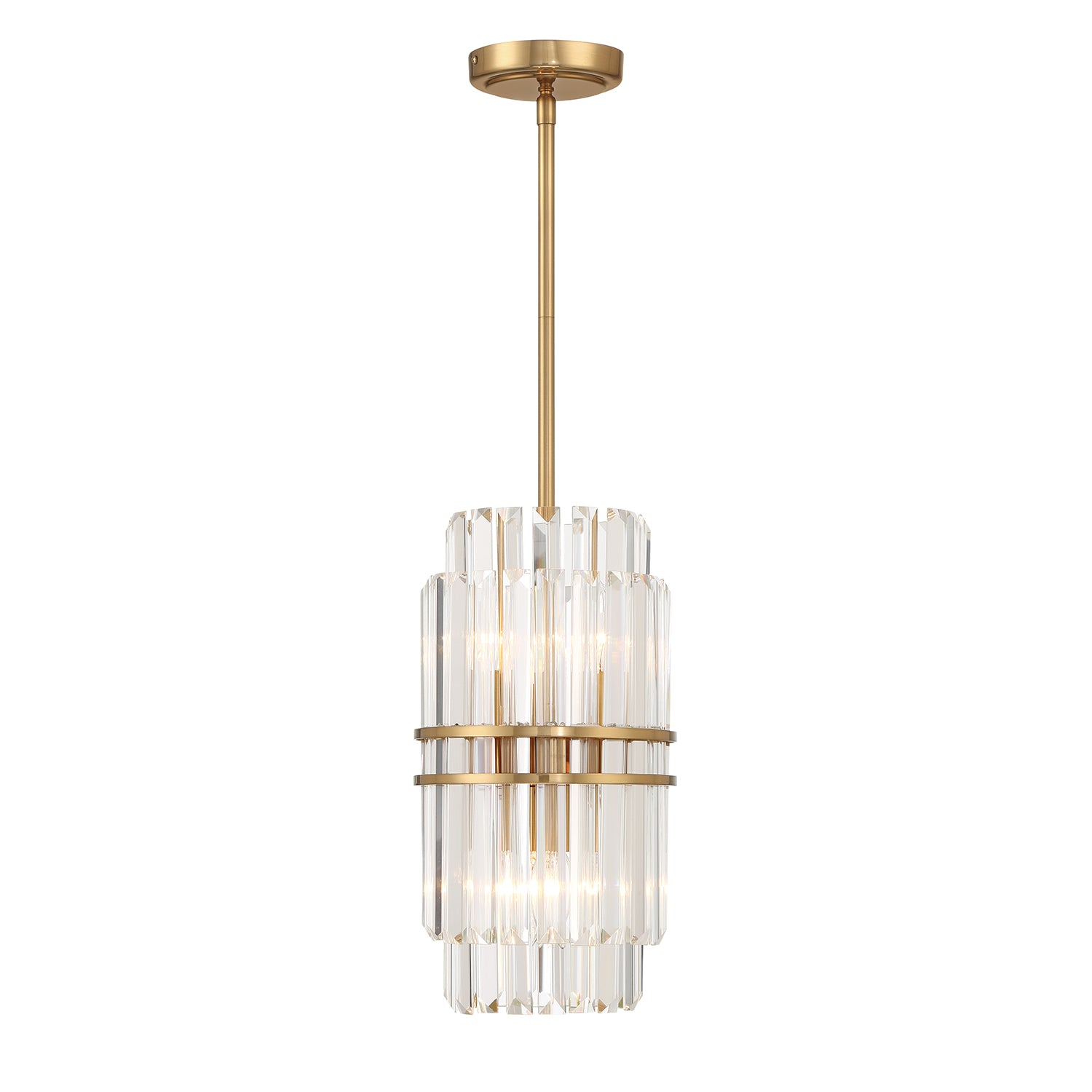 Crystorama Hayes HAY-1401-AG – 8 Inch – 4 Light – Pendant Light – Aged Brass – Dry Rated