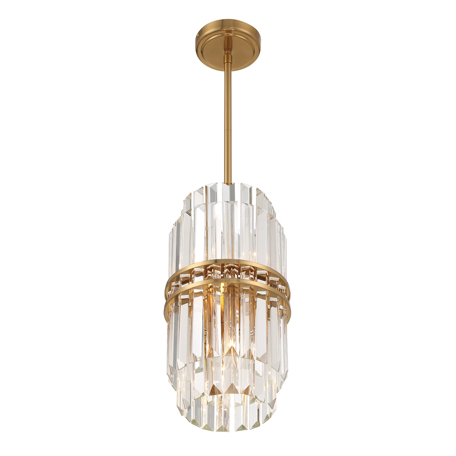 Crystorama Hayes HAY-1401-AG – 8 Inch – 4 Light – Pendant Light – Aged Brass – Dry Rated