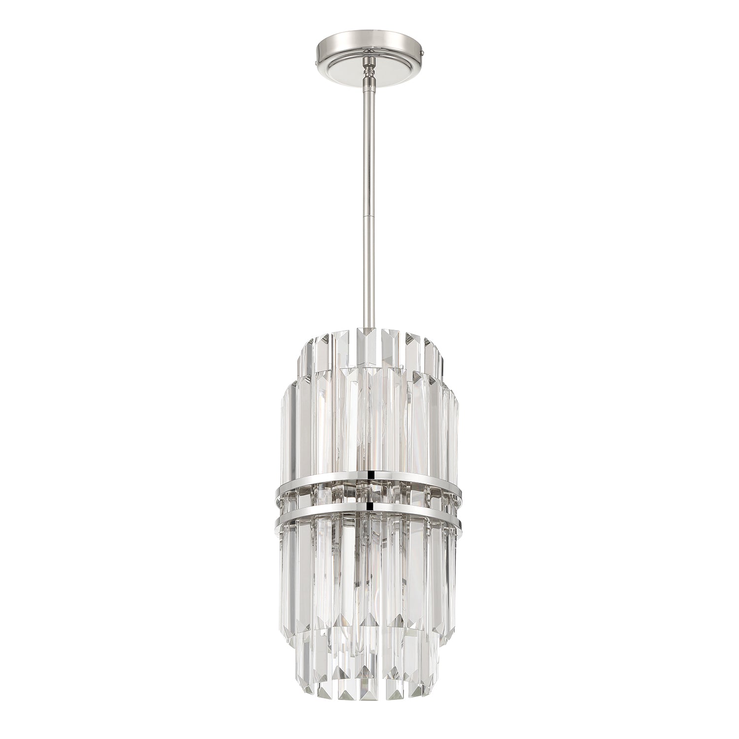 Crystorama Hayes HAY-1401-PN – 8 Inch – 4 Light – Pendant Light – Polished Nickel – Dry Rated