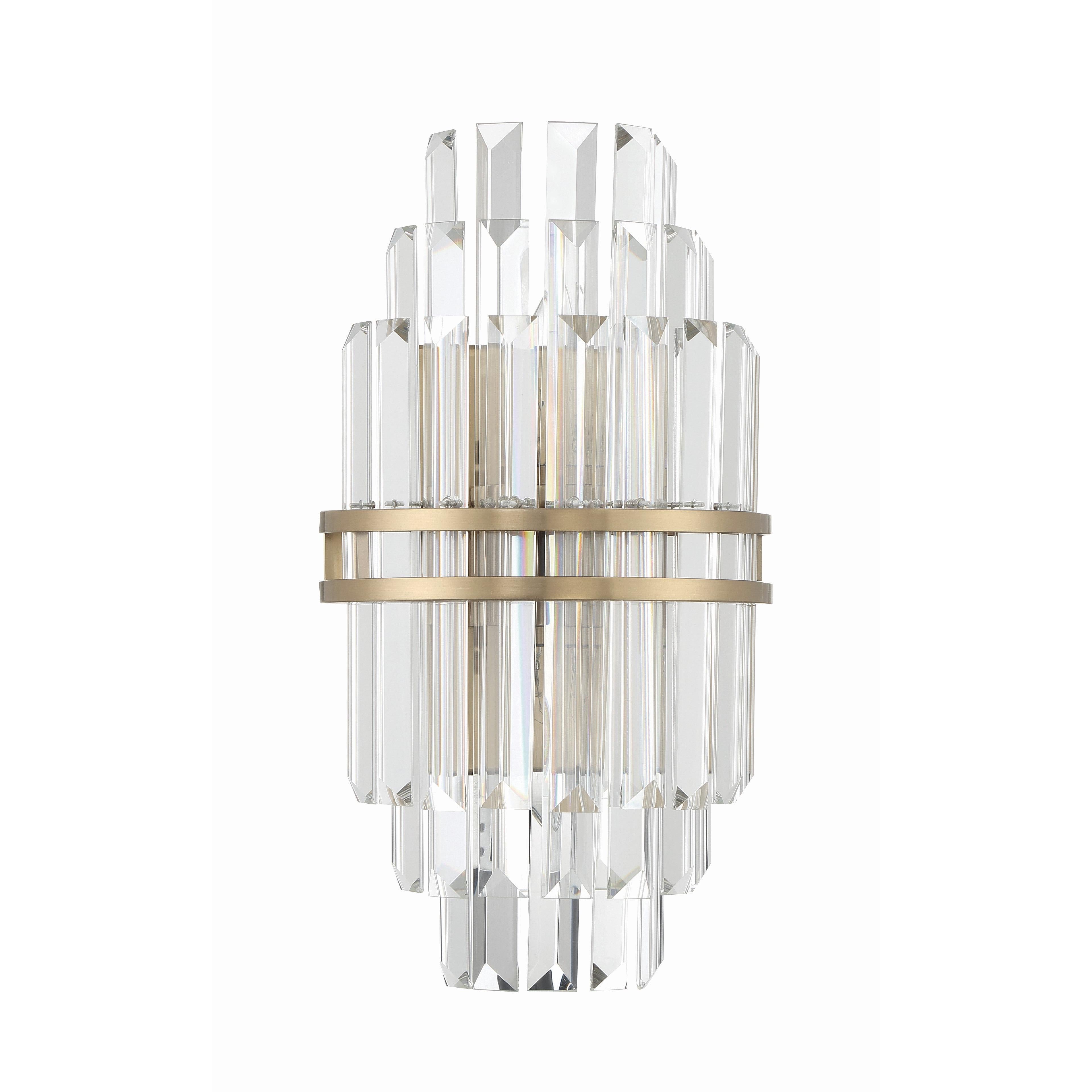 Crystorama Hayes HAY-1402-AG – 7.5 Inch – 2 Light – Sconce – Aged Brass – Dry Rated