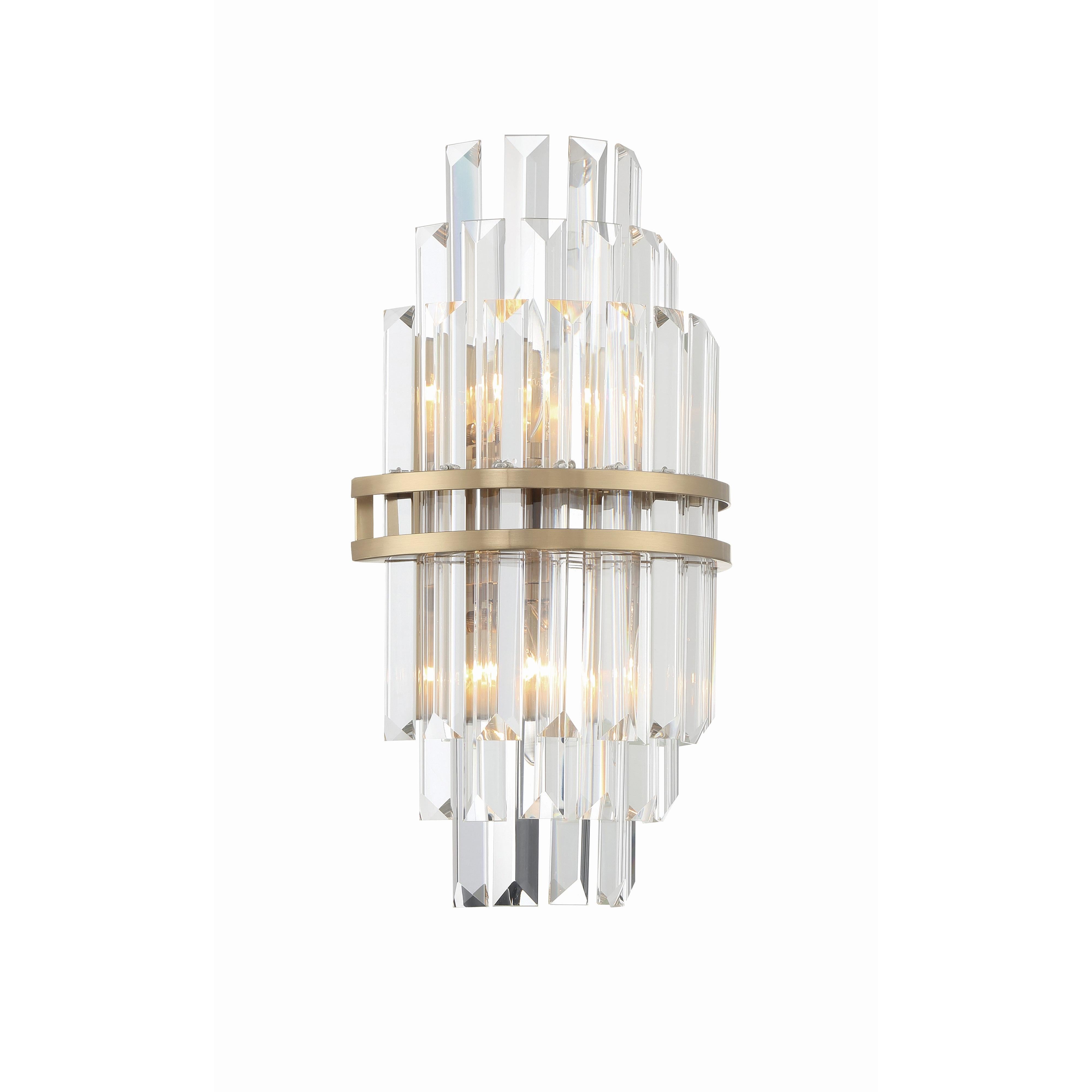 Crystorama Hayes HAY-1402-AG – 7.5 Inch – 2 Light – Sconce – Aged Brass – Dry Rated