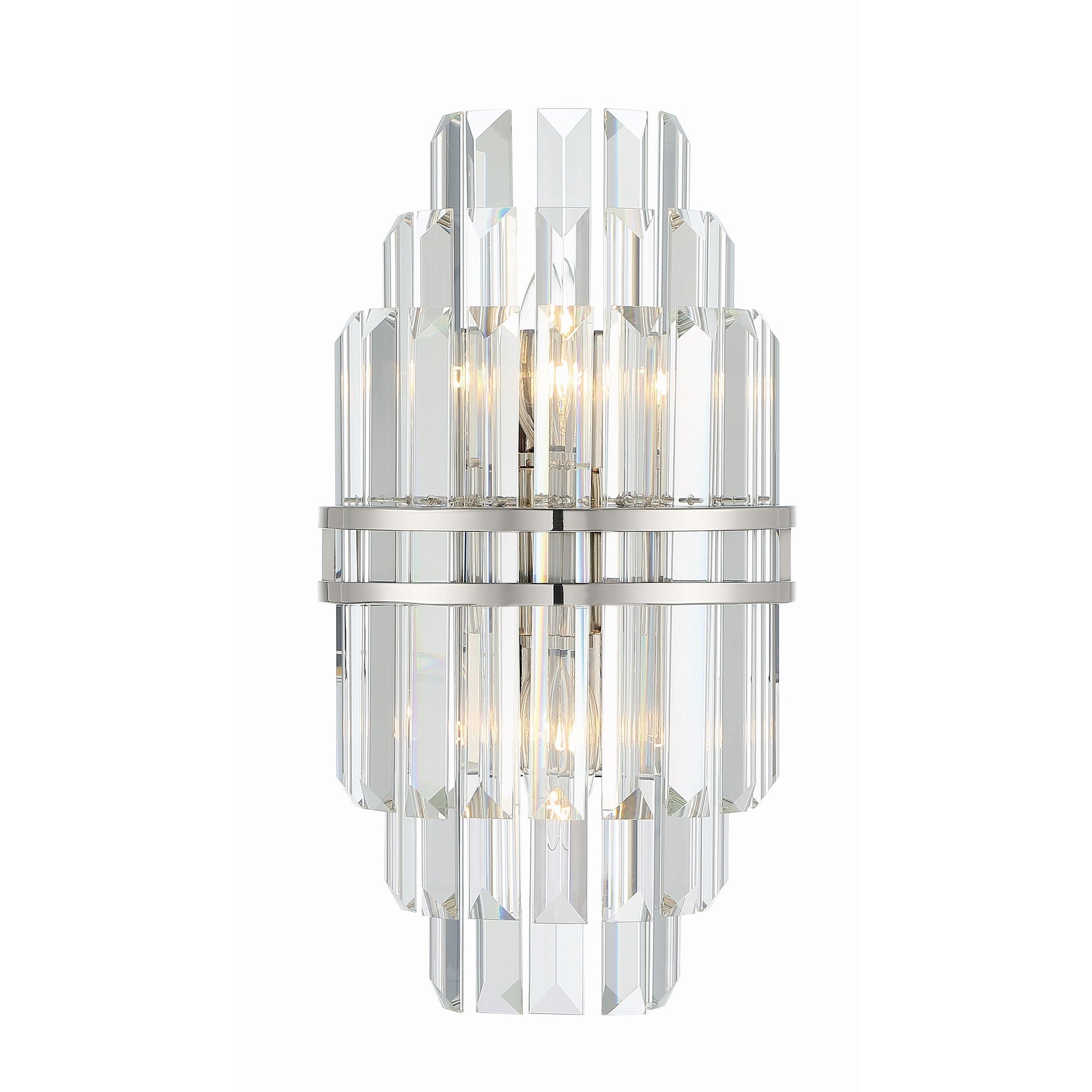 Crystorama Hayes HAY-1402-PN – 7.5 Inch – 2 Light – Sconce – Polished Nickel – Dry Rated