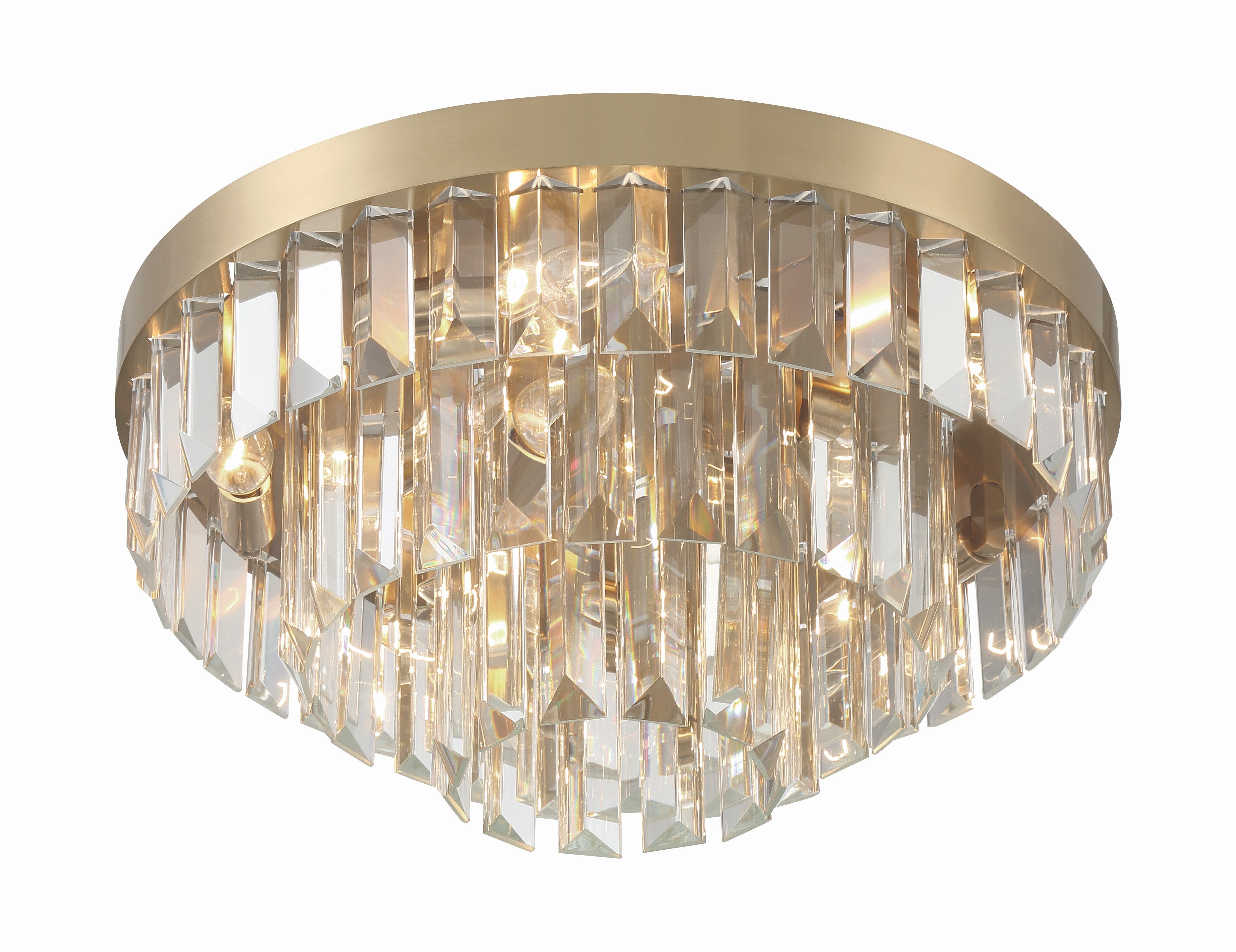 Crystorama Hayes HAY-1403-AG – 18 Inch – 8 Light – Semi Flush Mount Light – Aged Brass – Dry Rated