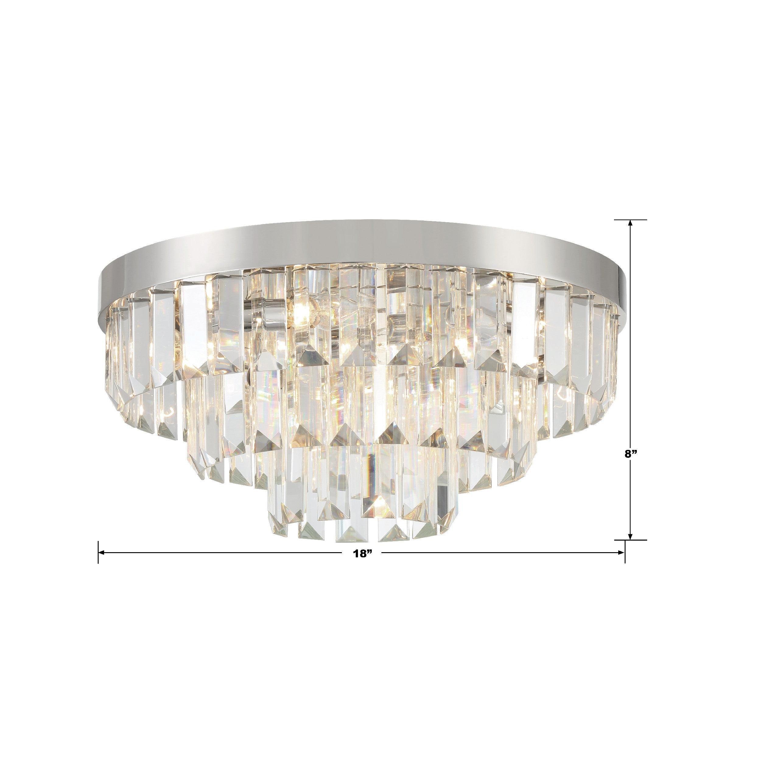 Crystorama Hayes HAY-1403-PN – 18 Inch – 8 Light – Semi Flush Mount Light – Polished Nickel – Dry Rated