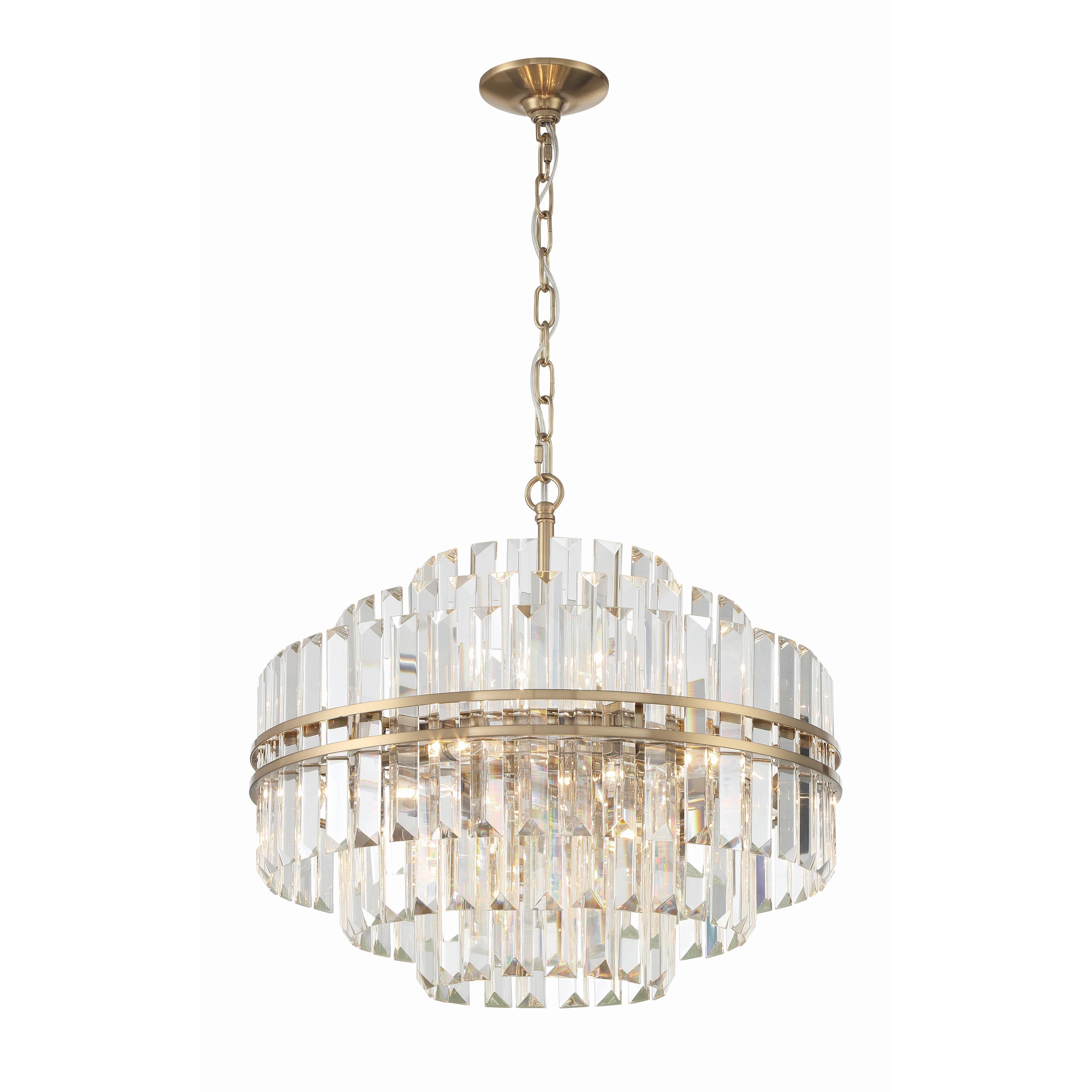 Crystorama Hayes HAY-1405-AG – 22 Inch – 12 Light – Chandelier – Aged Brass – Dry Rated