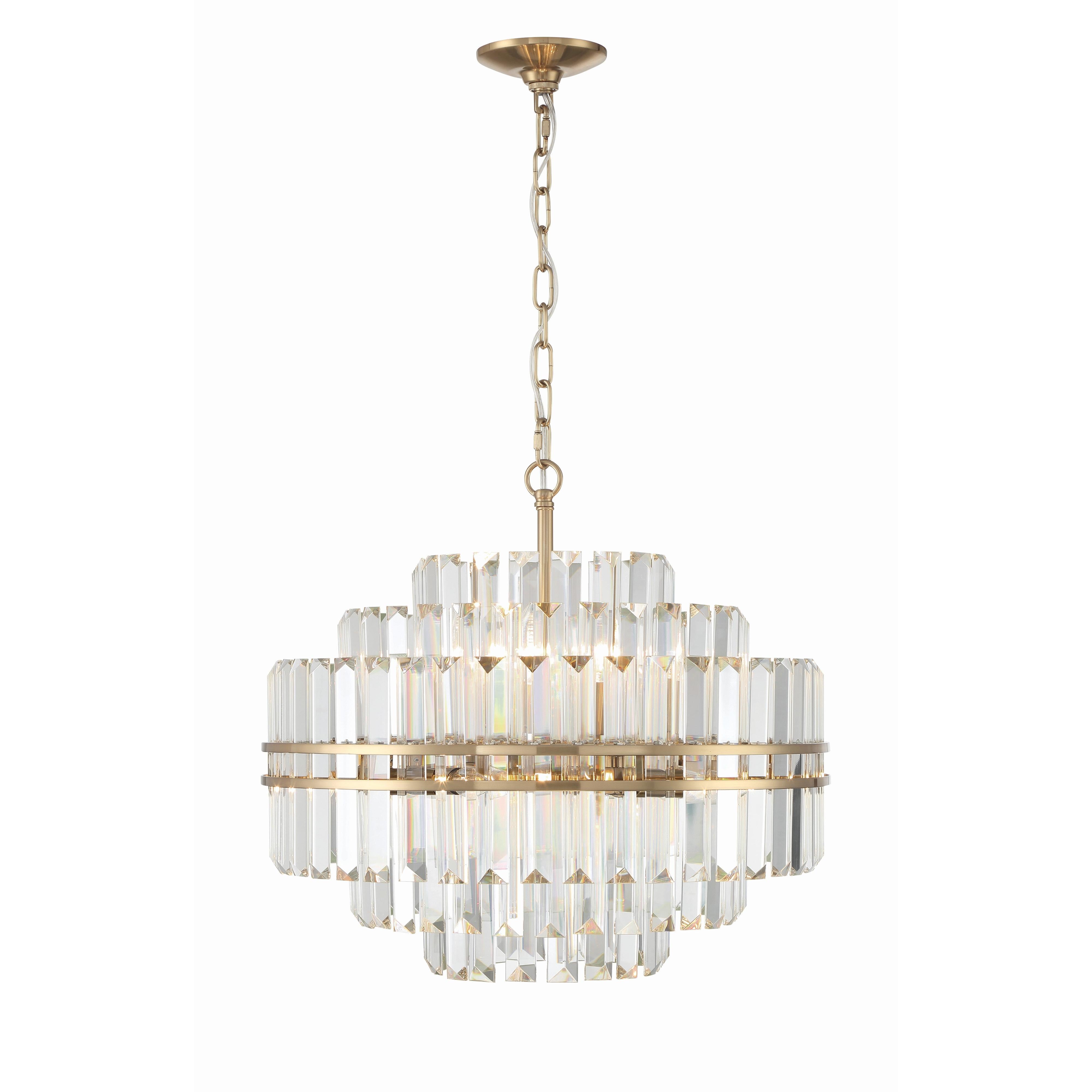 Crystorama Hayes HAY-1405-AG – 22 Inch – 12 Light – Chandelier – Aged Brass – Dry Rated