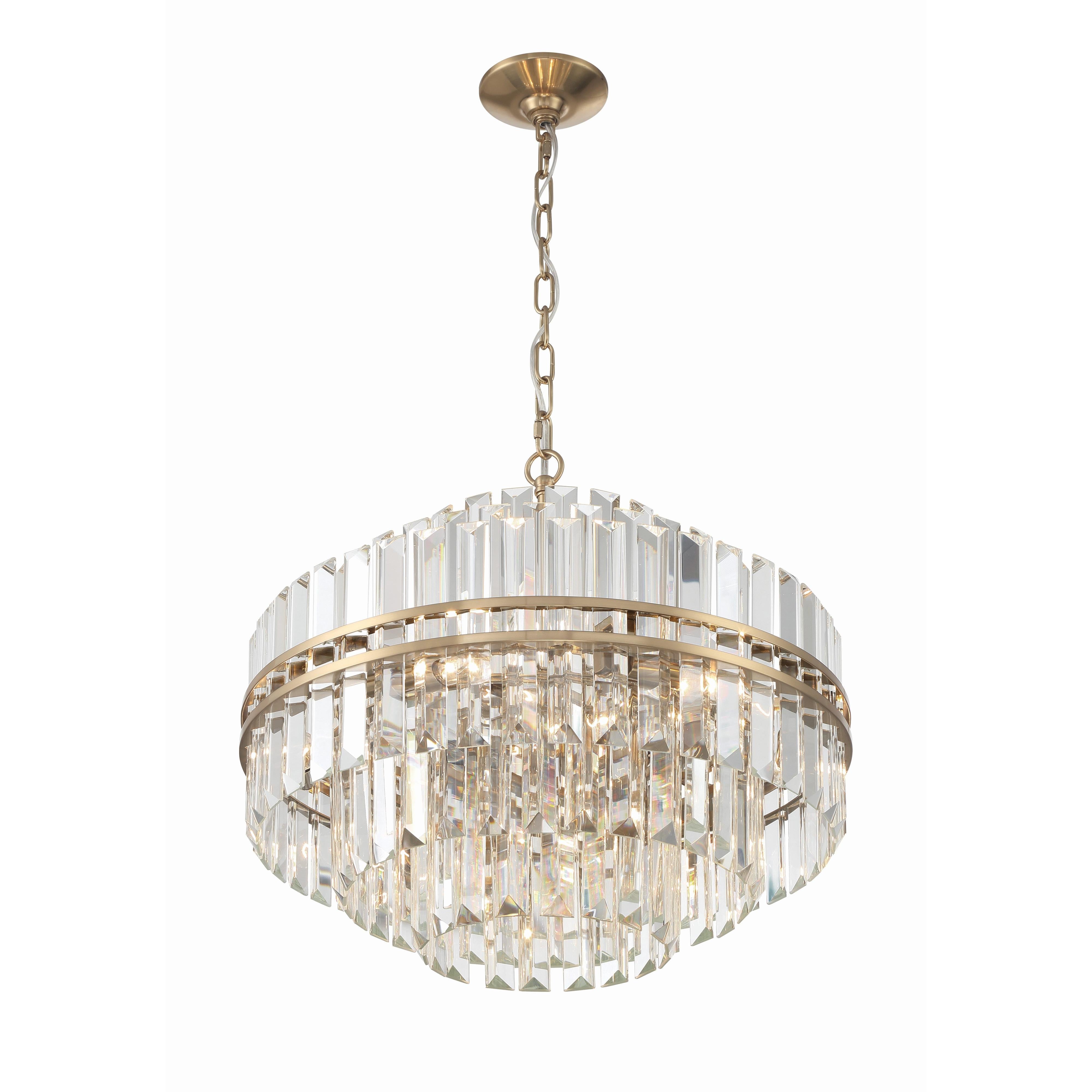 Crystorama Hayes HAY-1405-AG – 22 Inch – 12 Light – Chandelier – Aged Brass – Dry Rated