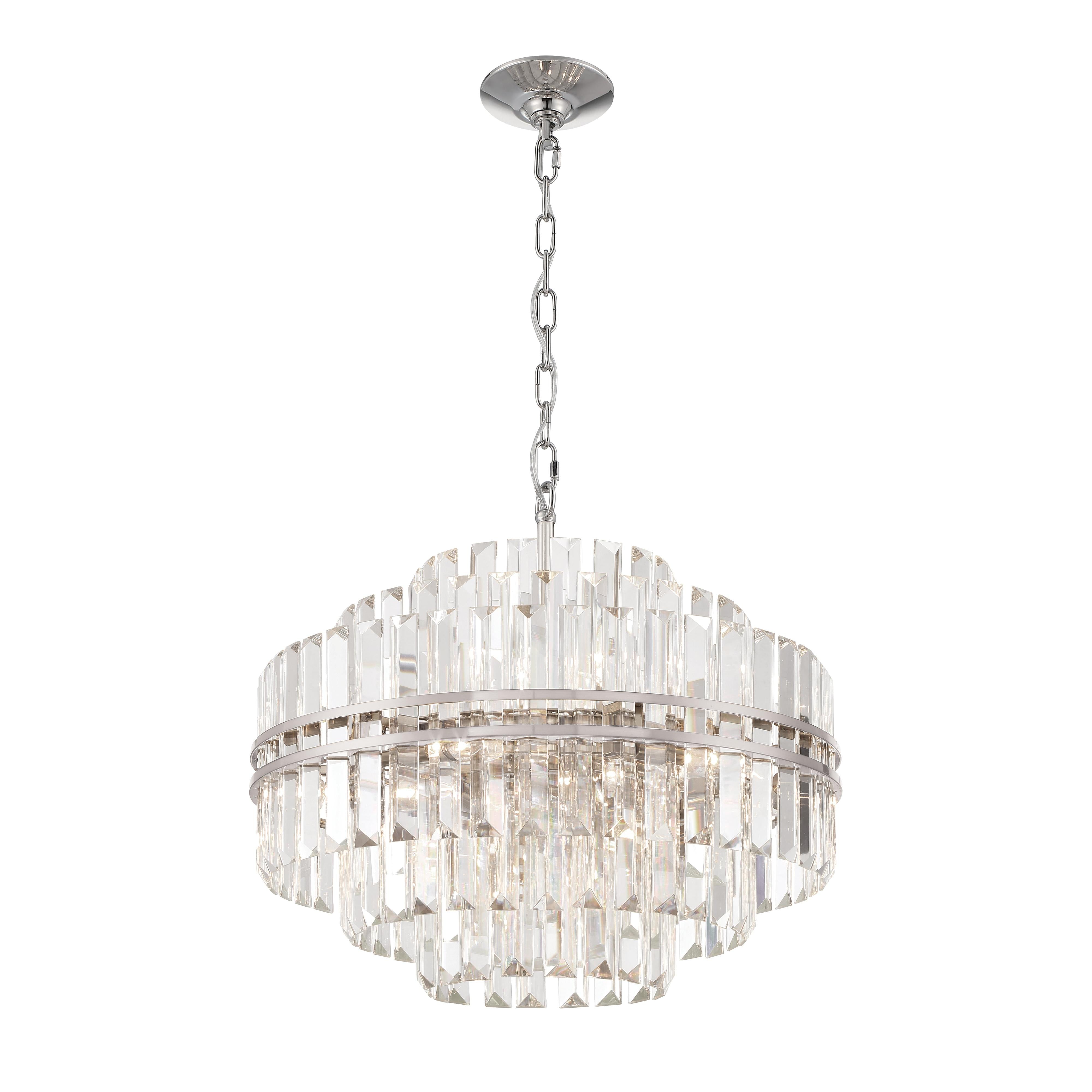 Crystorama Hayes HAY-1405-PN – 22 Inch – 12 Light – Chandelier – Polished Nickel – Dry Rated