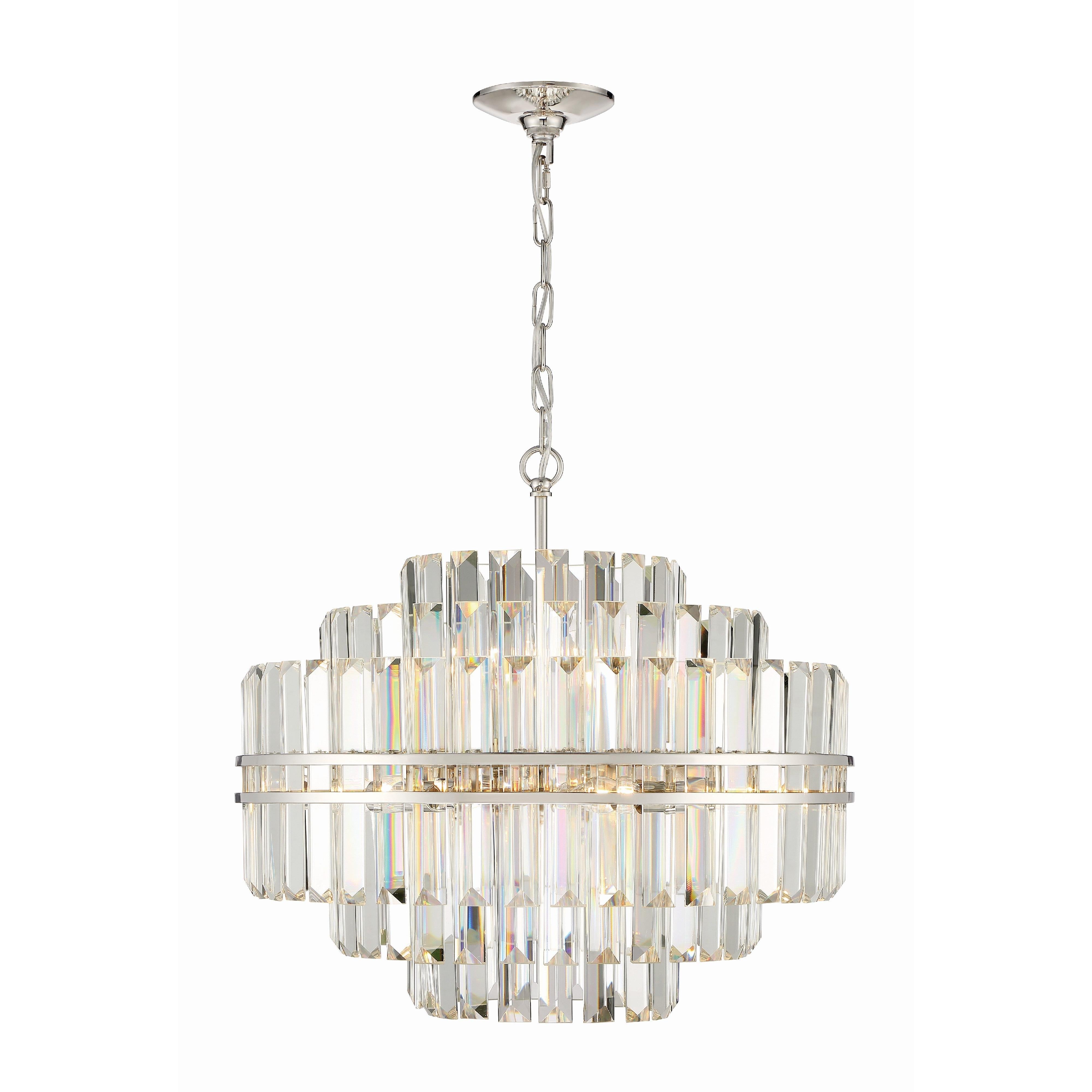 Crystorama Hayes HAY-1405-PN – 22 Inch – 12 Light – Chandelier – Polished Nickel – Dry Rated