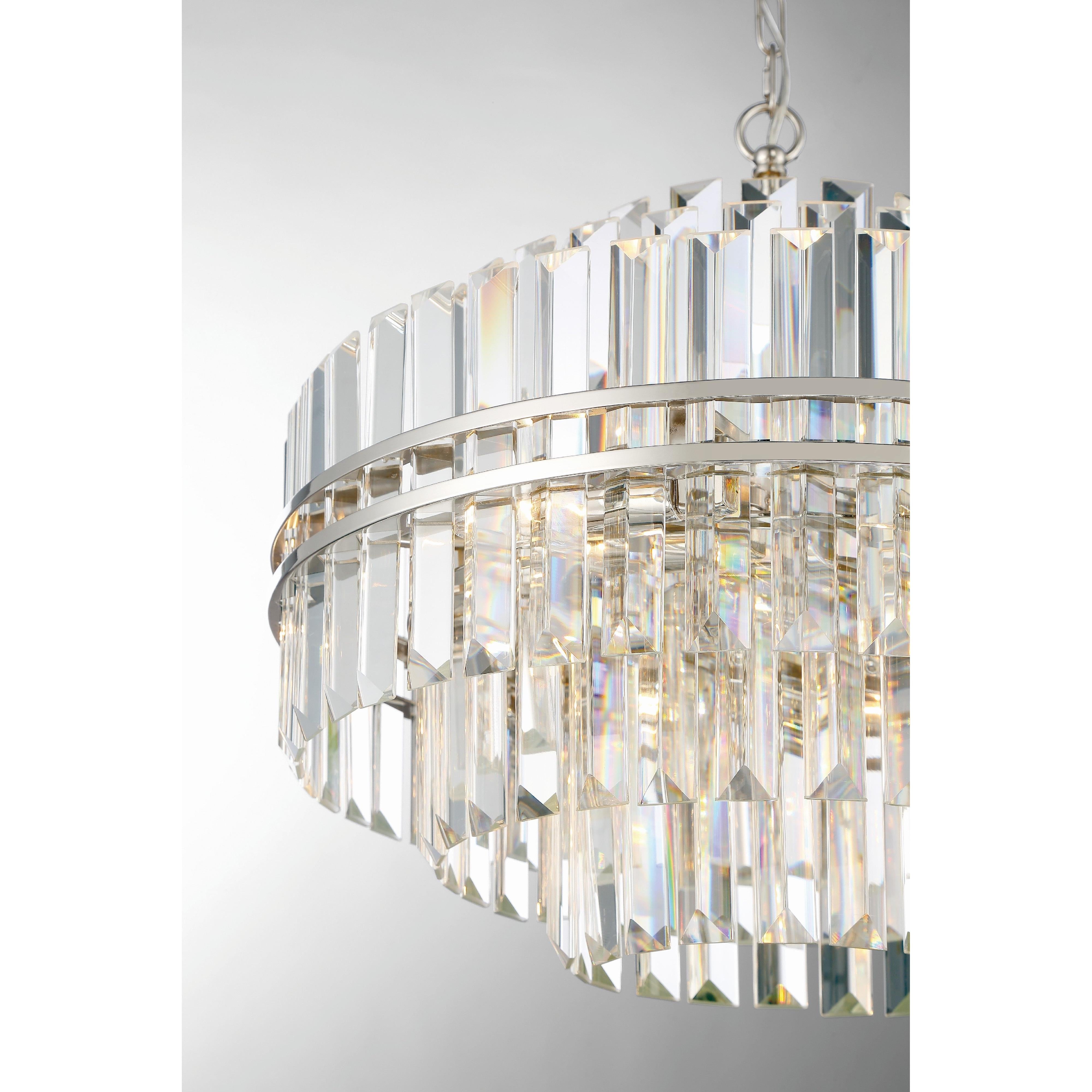 Crystorama Hayes HAY-1405-PN – 22 Inch – 12 Light – Chandelier – Polished Nickel – Dry Rated
