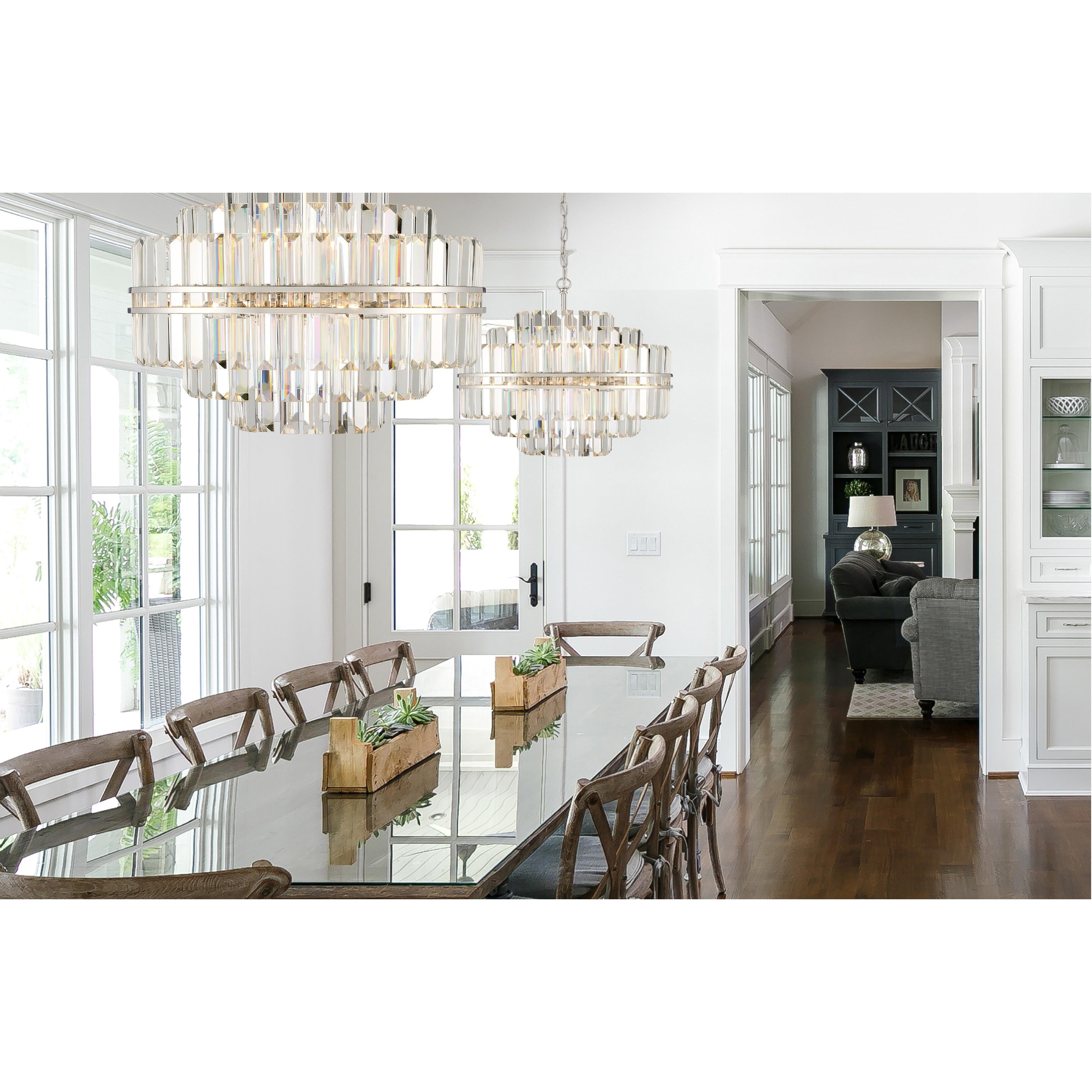 Crystorama Hayes HAY-1405-PN – 22 Inch – 12 Light – Chandelier – Polished Nickel – Dry Rated