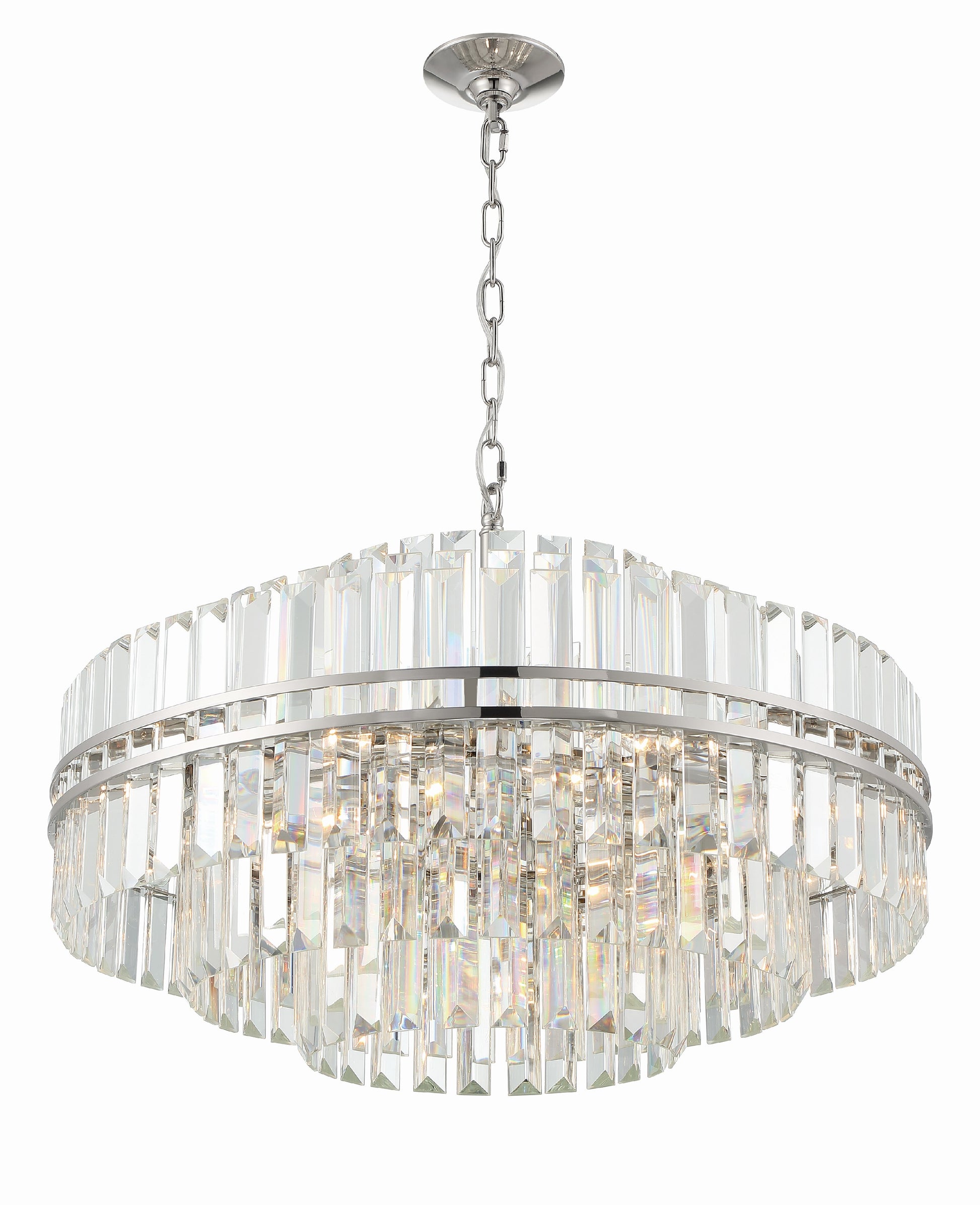 Crystorama Hayes HAY-1407-PN – 28 Inch – 16 Light – Chandelier – Polished Nickel – Dry Rated