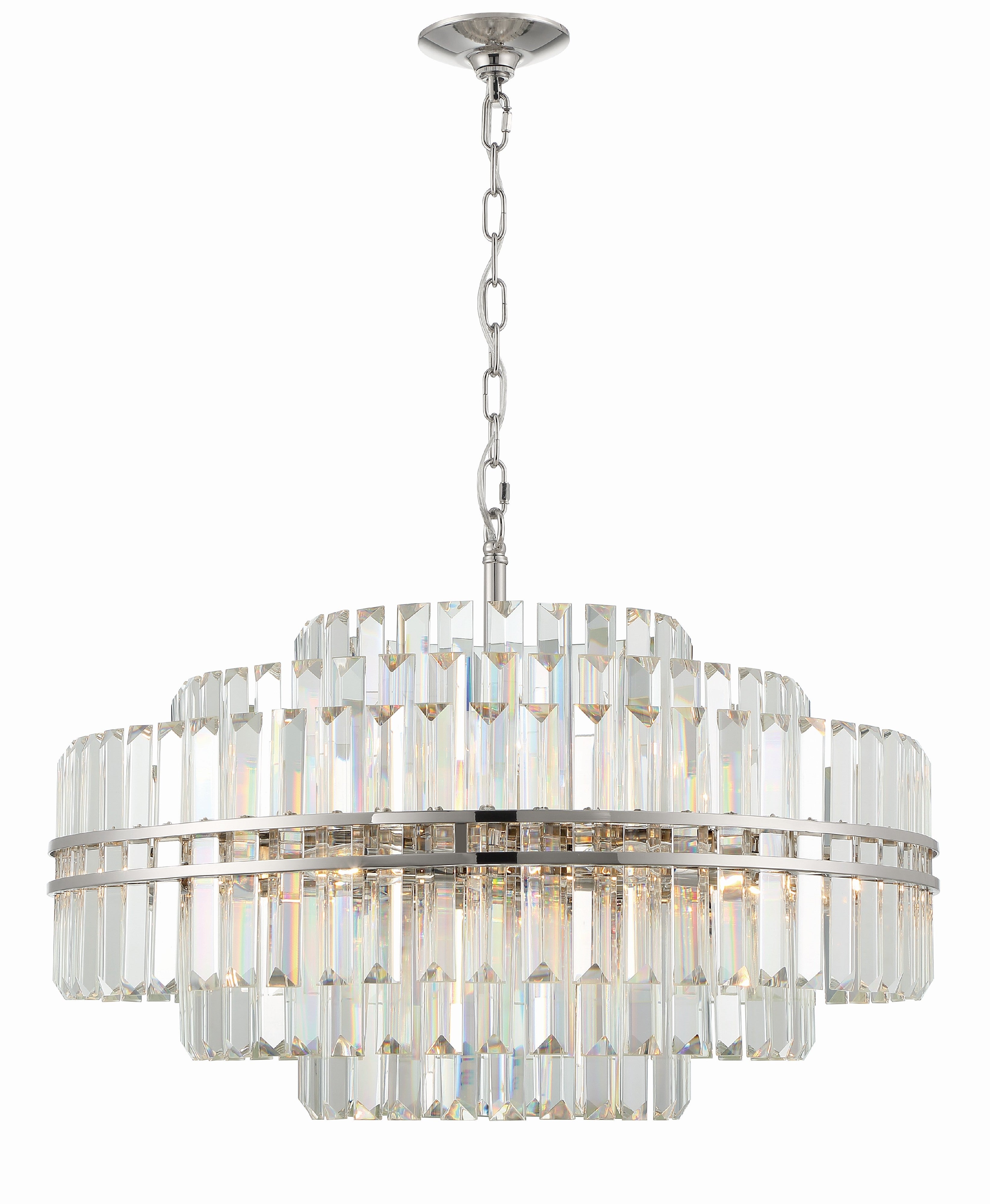 Crystorama Hayes HAY-1407-PN – 28 Inch – 16 Light – Chandelier – Polished Nickel – Dry Rated