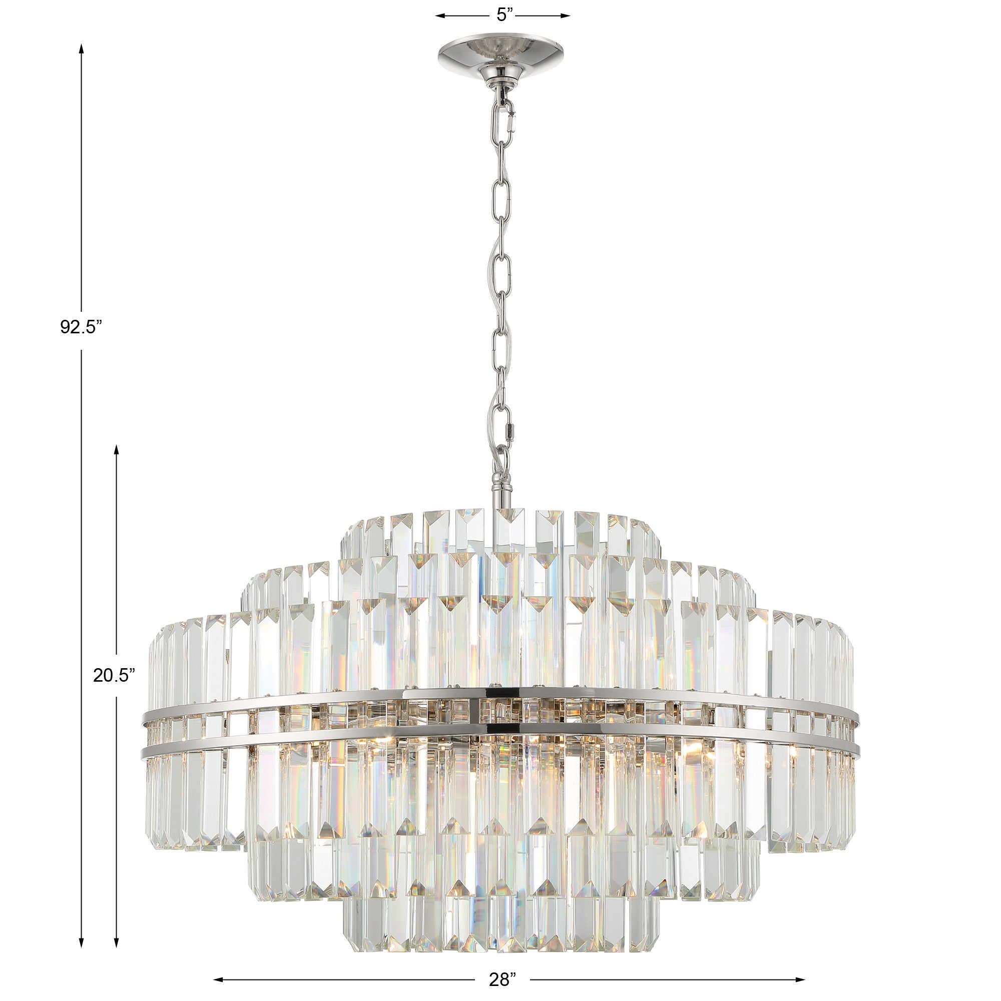 Crystorama Hayes HAY-1407-PN – 28 Inch – 16 Light – Chandelier – Polished Nickel – Dry Rated